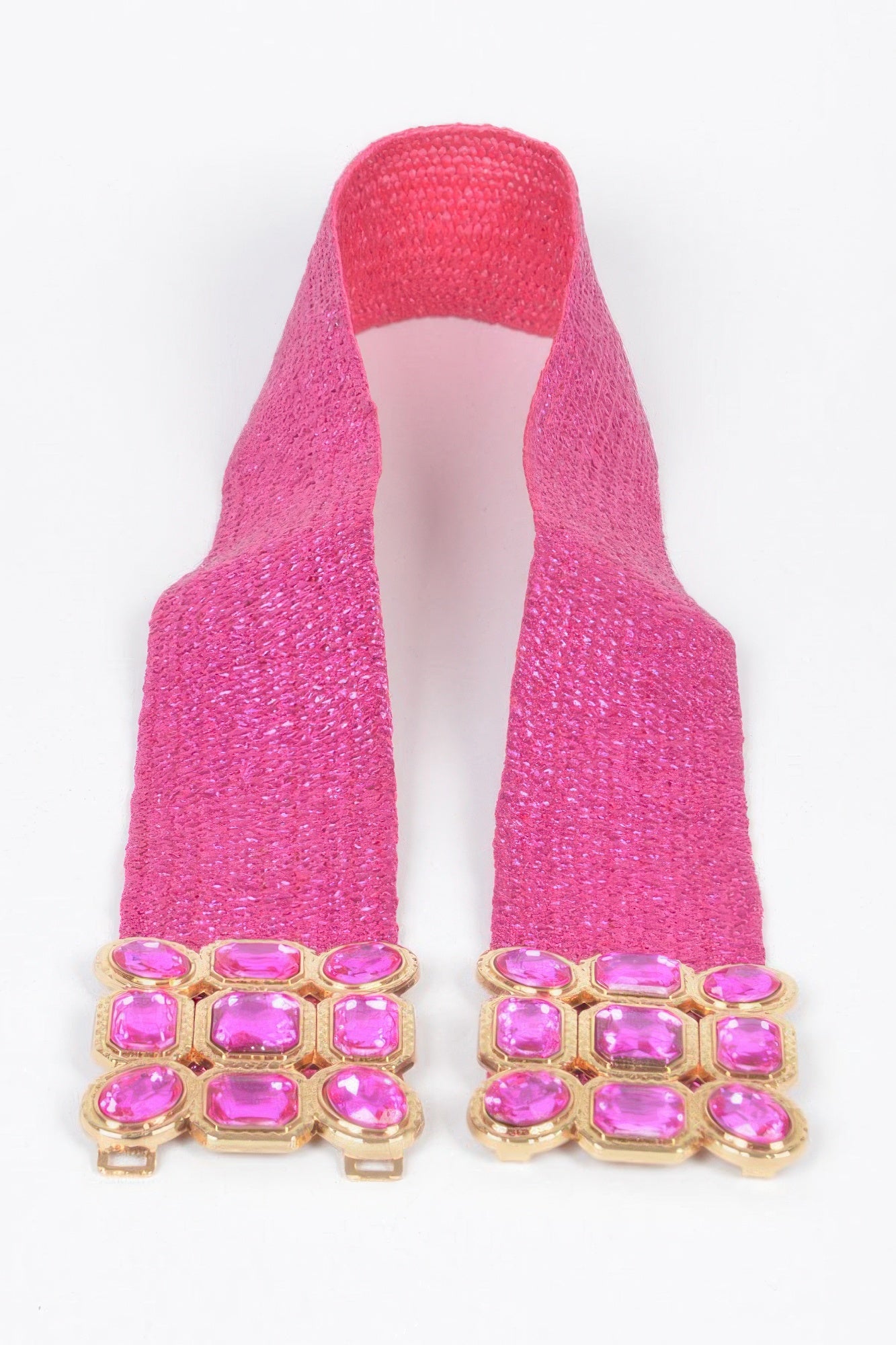 Multi Stone Metallic Straw Stretch Belt product image