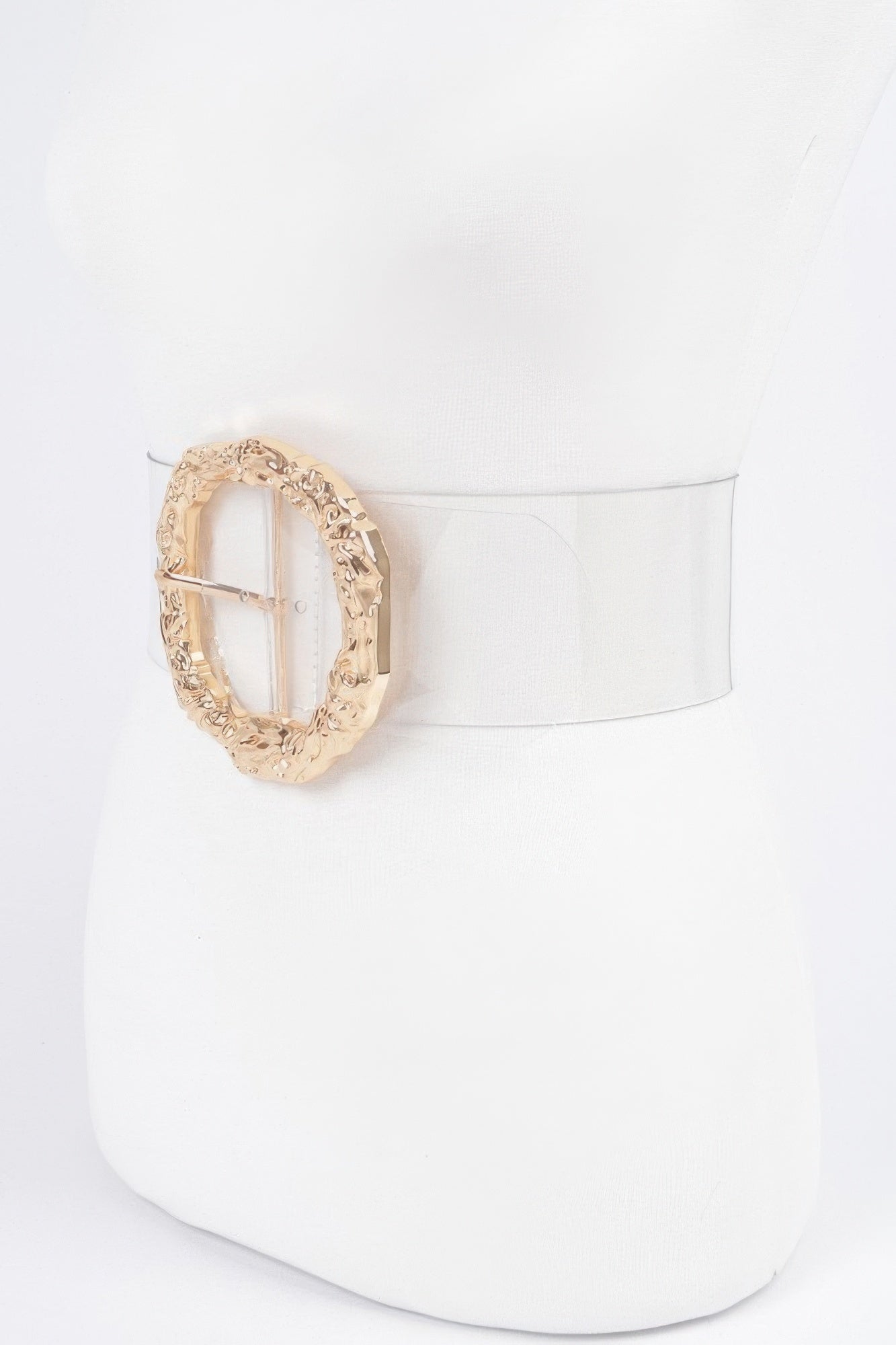 Big Vintage Round Metal Buckle Clear Belt product image
