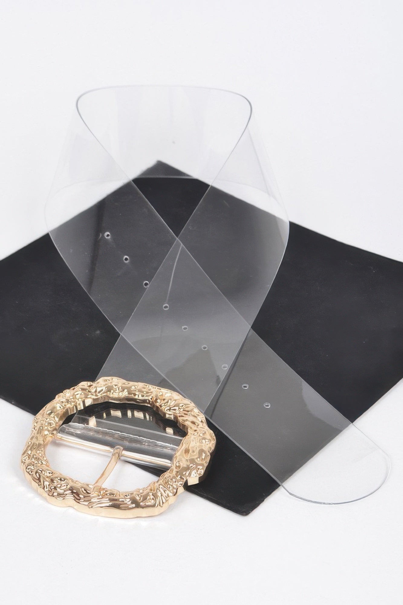 Big Vintage Round Metal Buckle Clear Belt product image