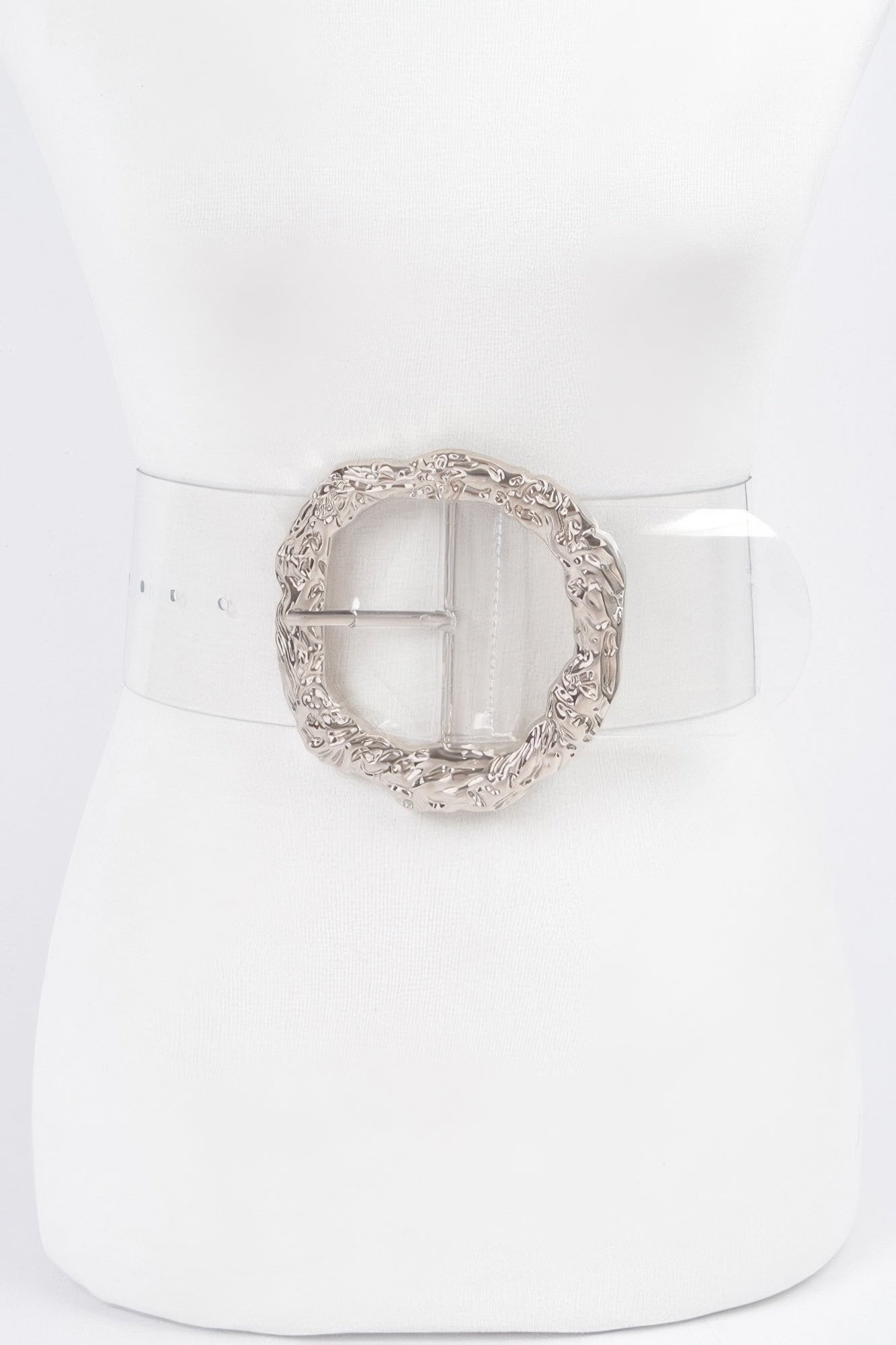 Big Vintage Round Metal Buckle Clear Belt product image