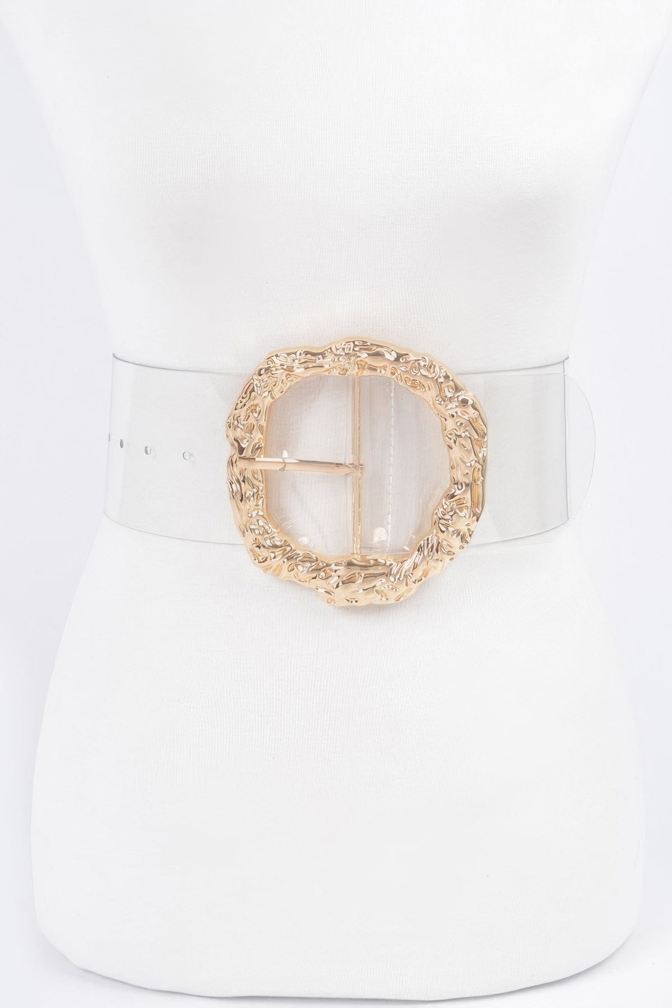 Big Vintage Round Metal Buckle Clear Belt product image