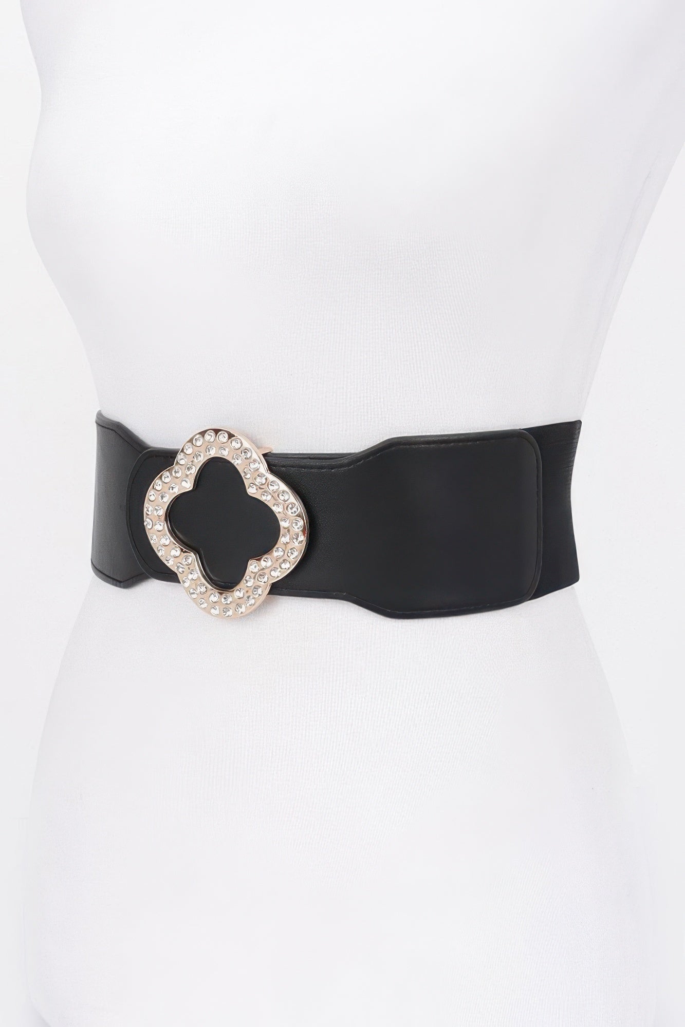 Faux Leather Metal Metal Buckle Stretch Belt product image