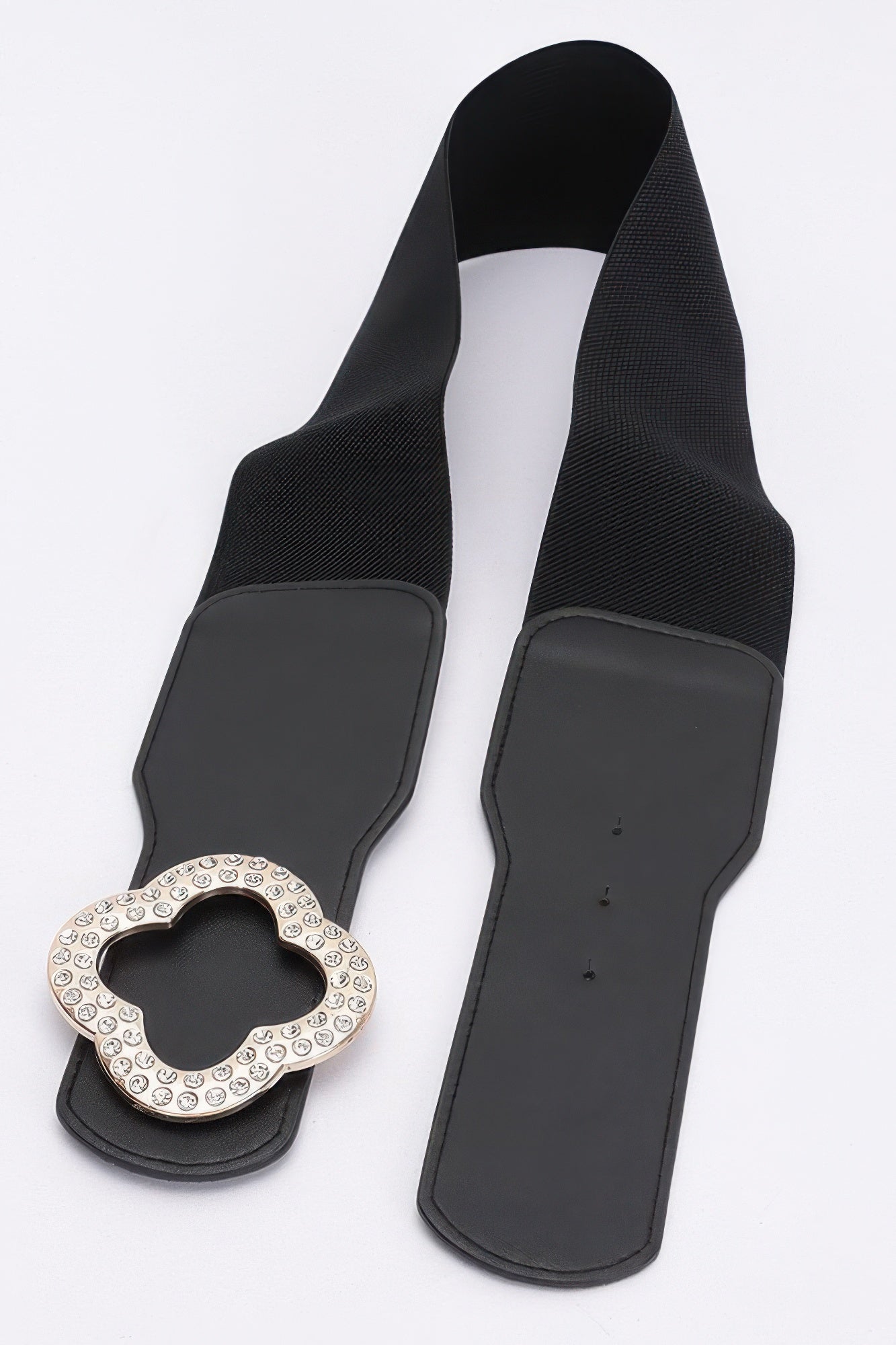 Faux Leather Metal Metal Buckle Stretch Belt product image