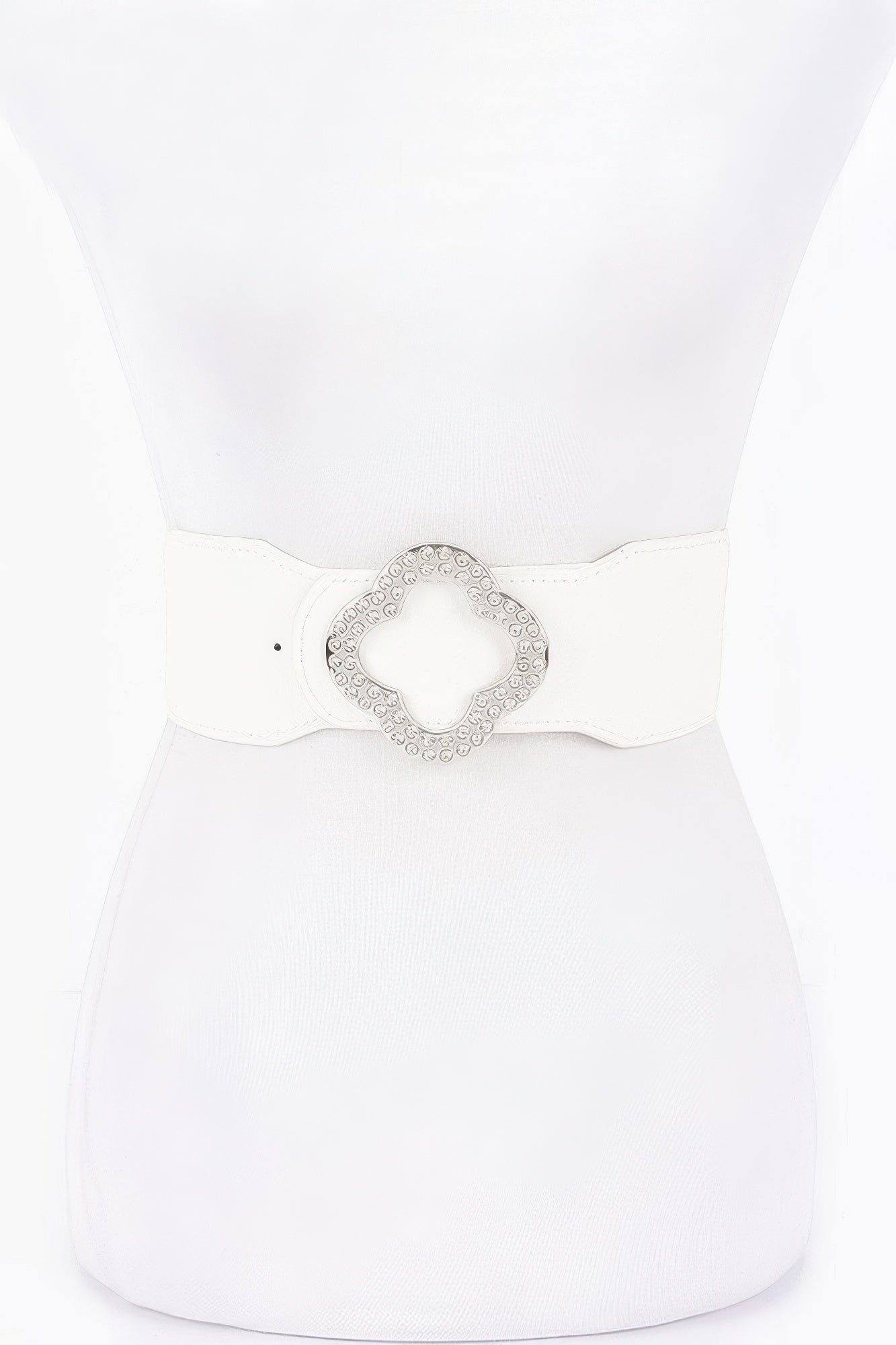 Faux Leather Metal Metal Buckle Stretch Belt product image