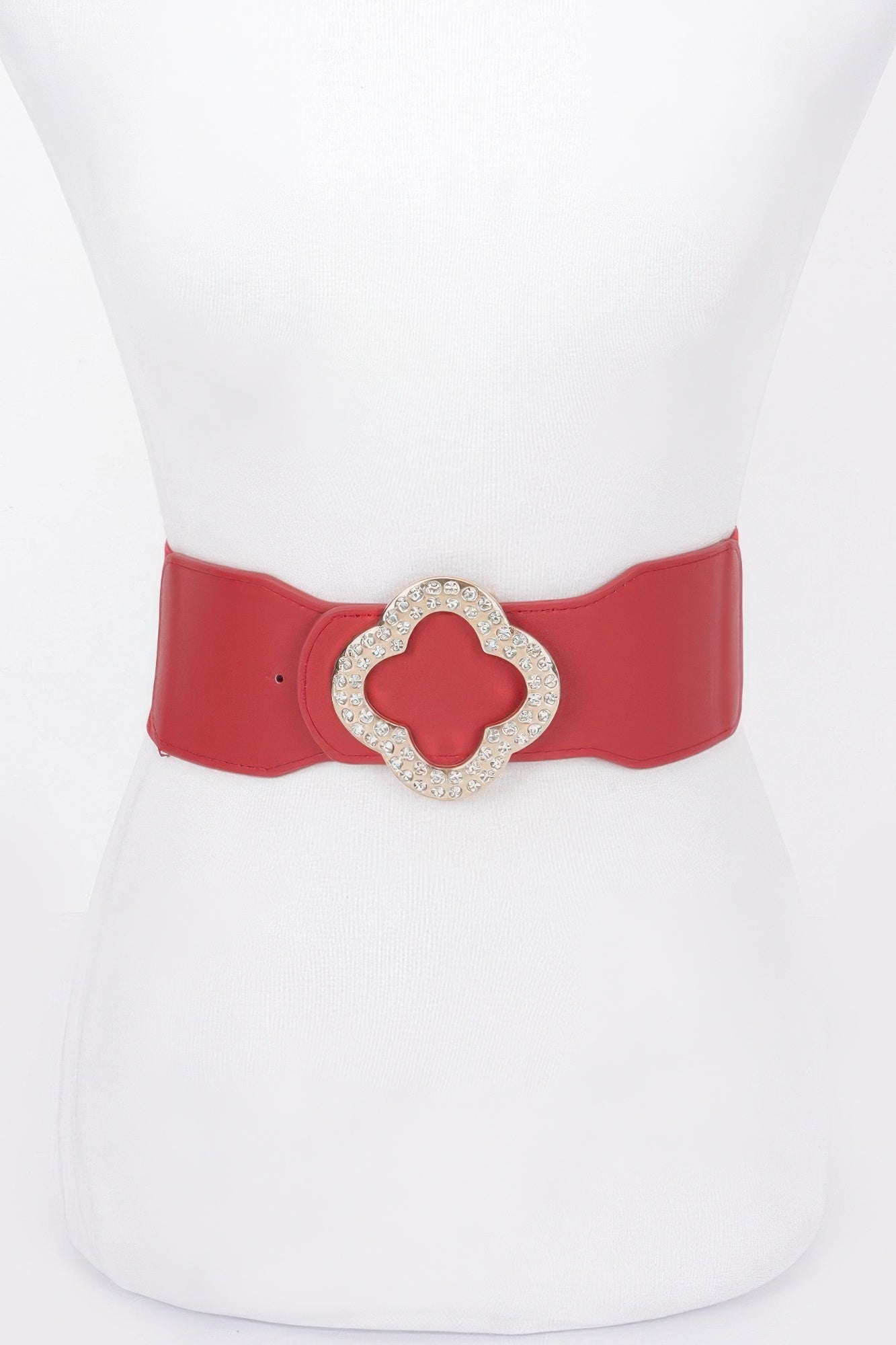 Faux Leather Metal Metal Buckle Stretch Belt product image