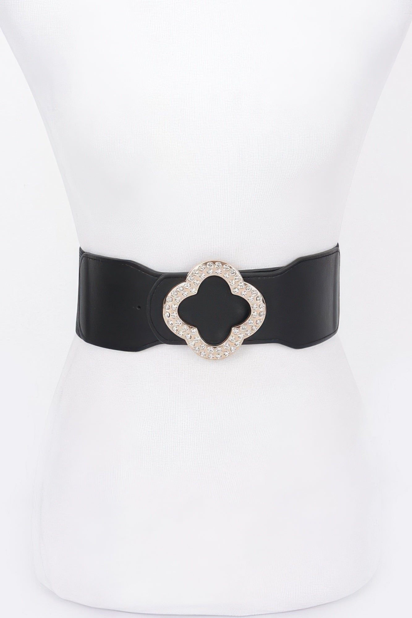 Faux Leather Metal Metal Buckle Stretch Belt product image