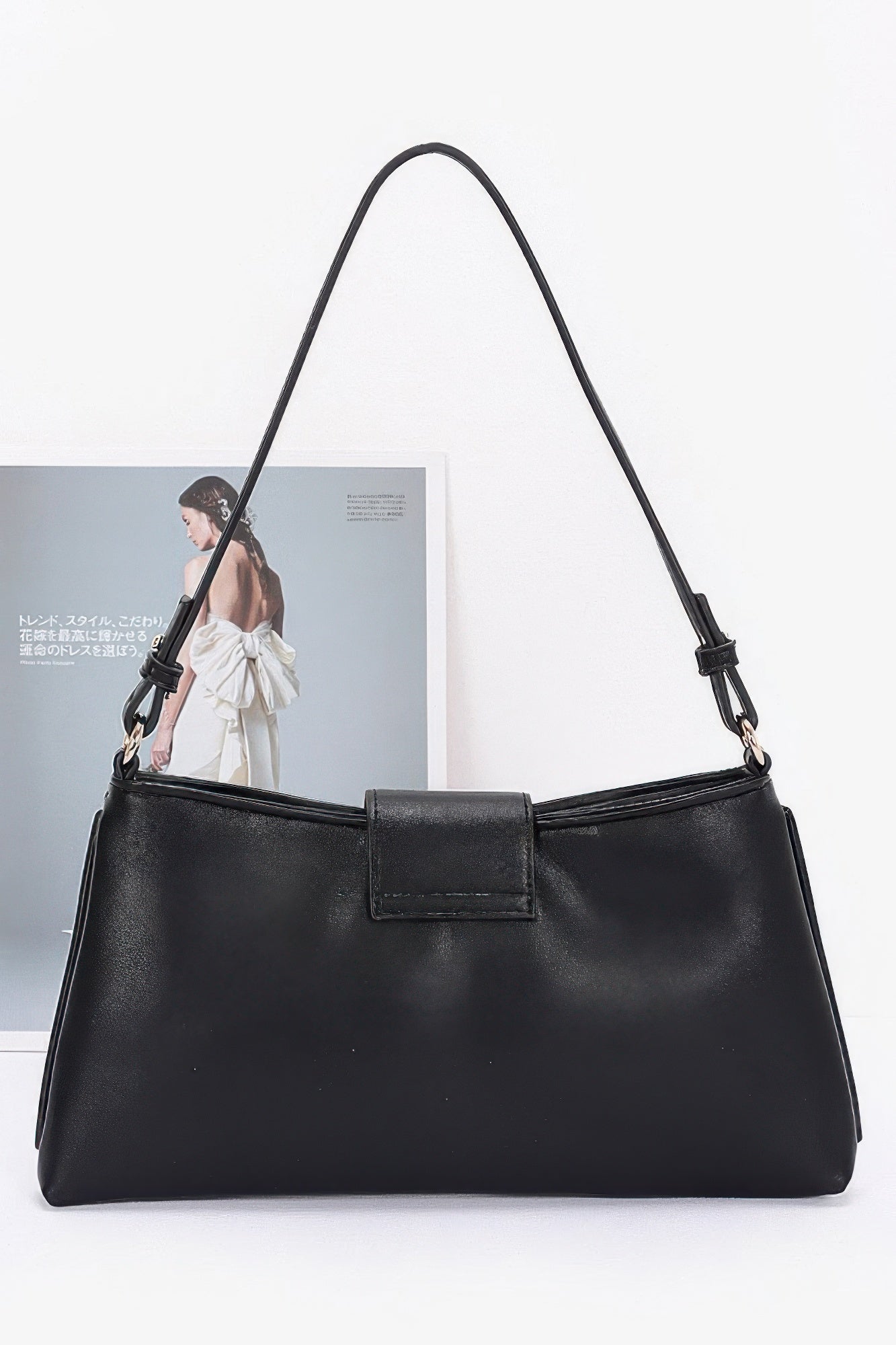 Faux Leather Eyelet Studded Shoulder Bag product image