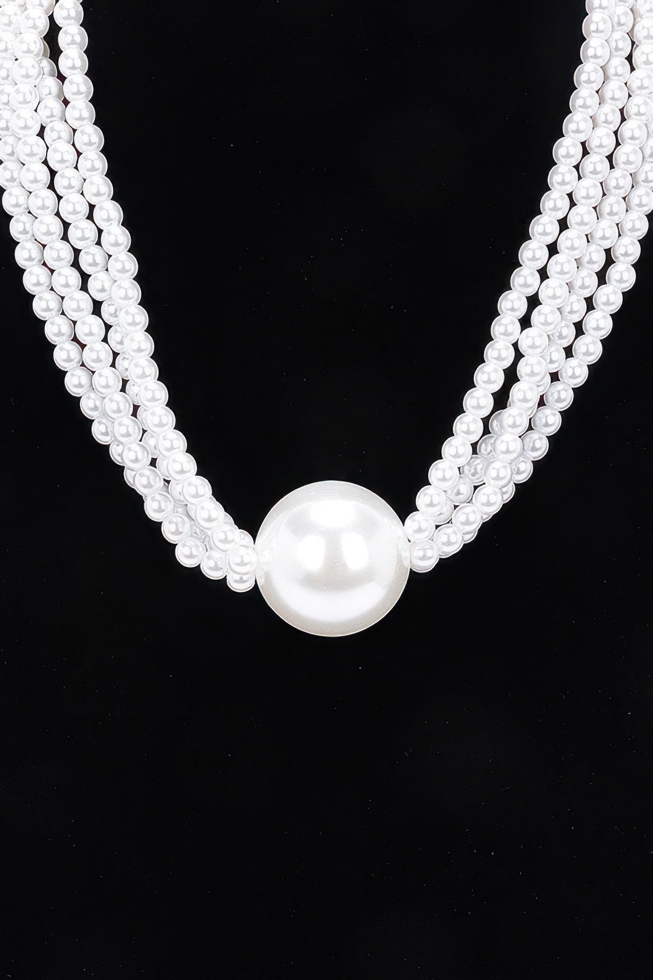 Multi Faux Pearl Chain Necklace product image