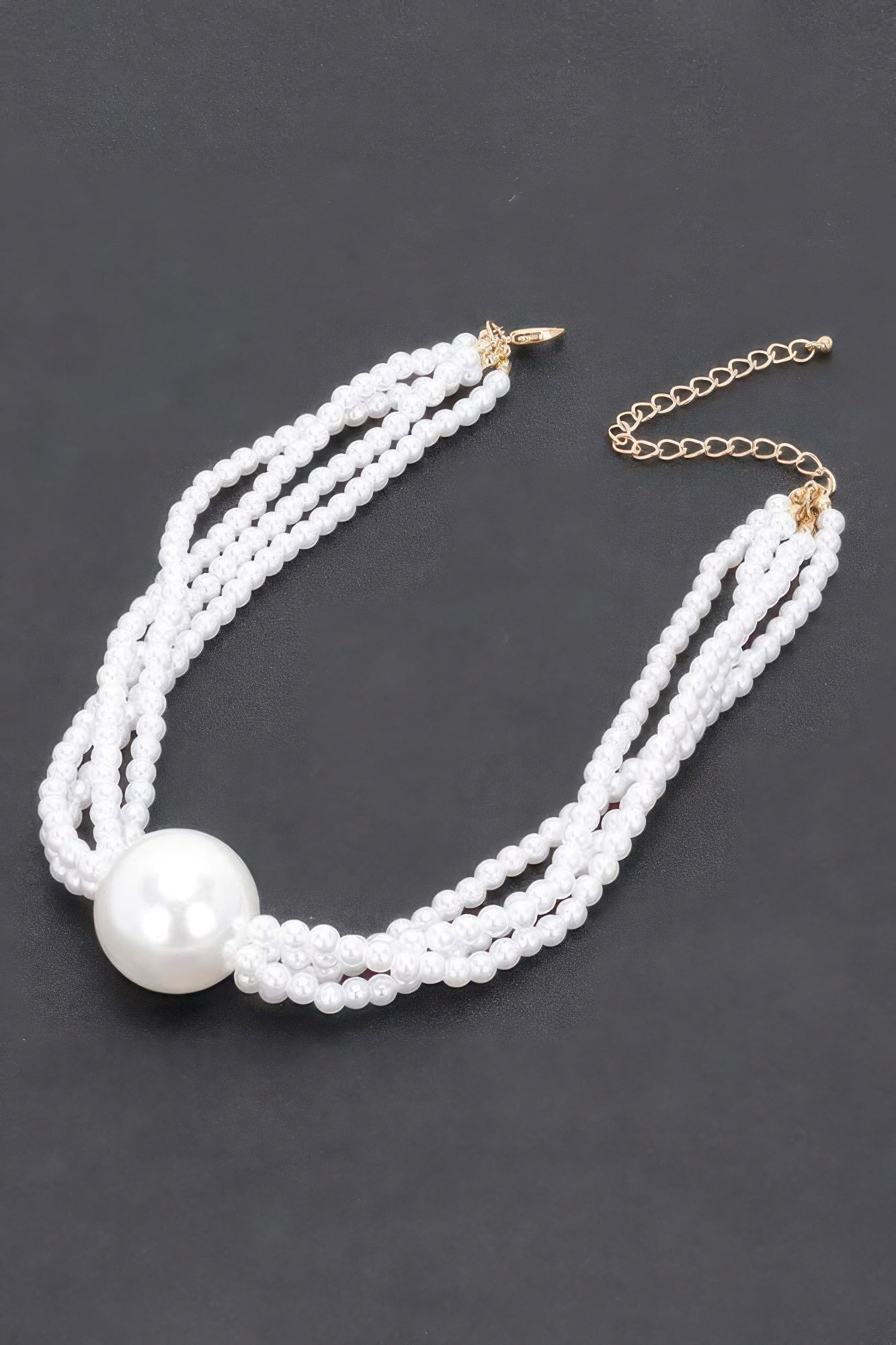 Multi Faux Pearl Chain Necklace product image