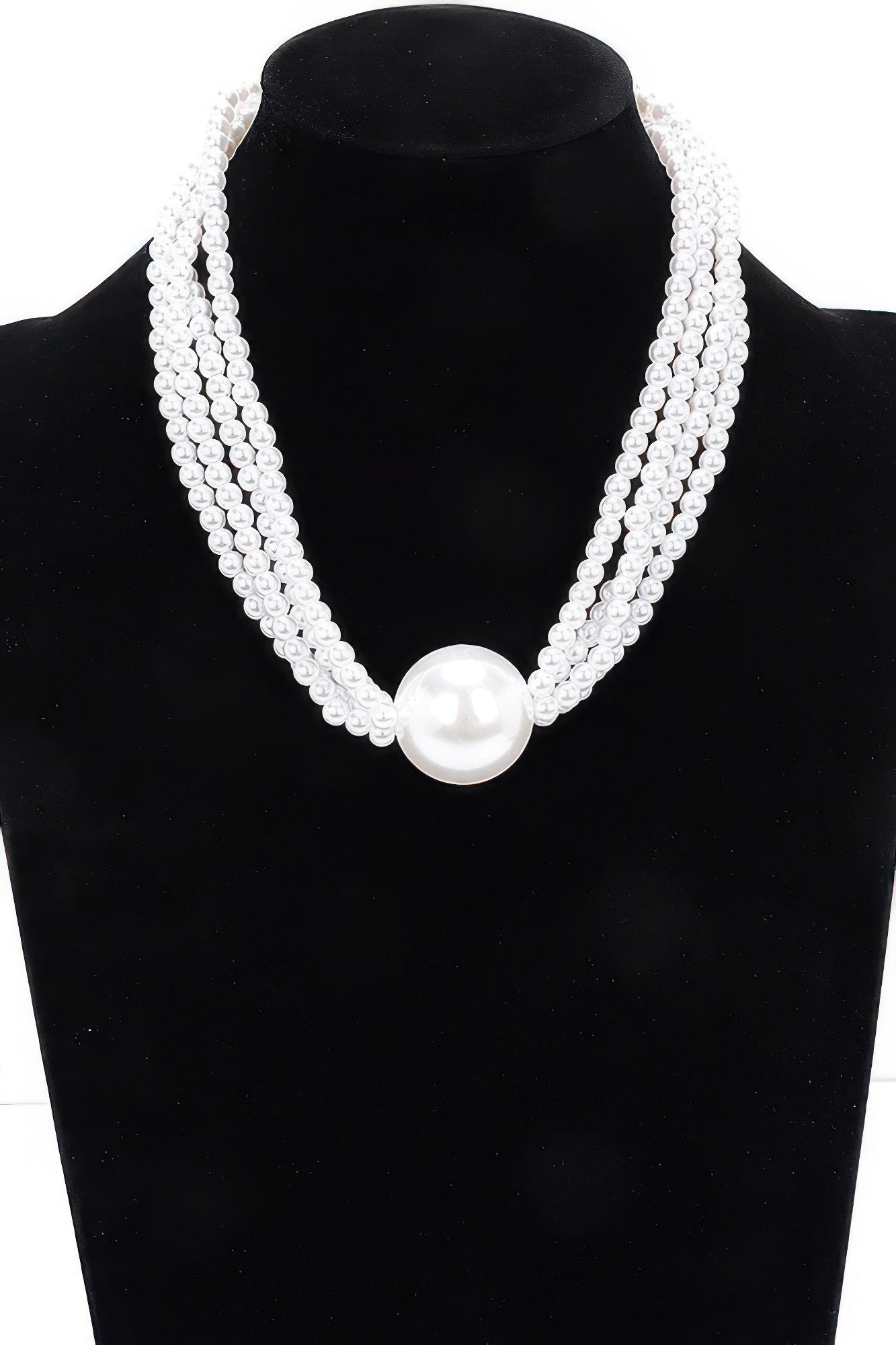 Multi Faux Pearl Chain Necklace product image