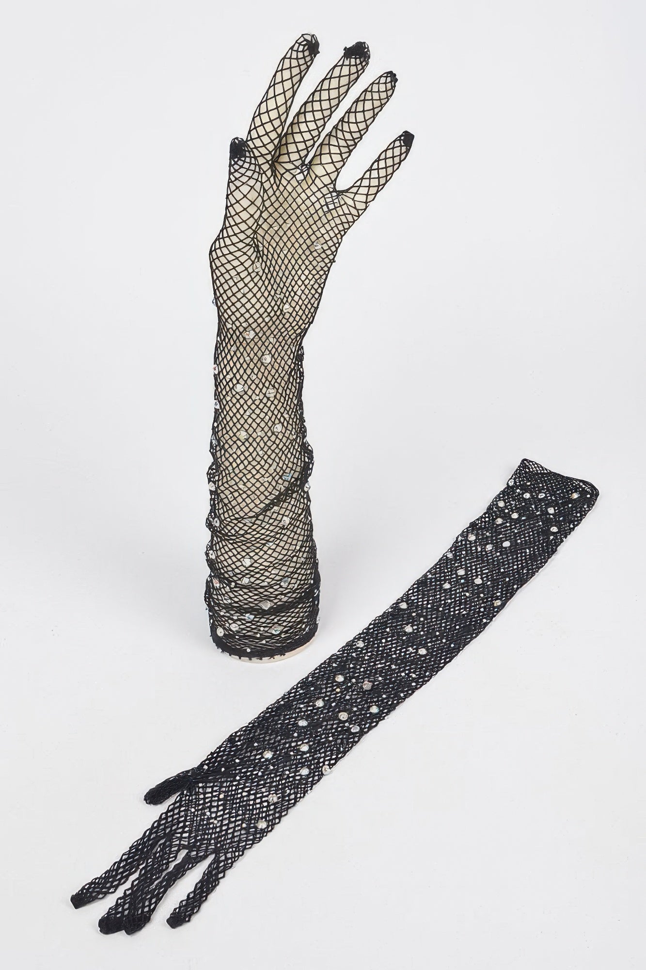 Rhinestone Mesh Long Gloves product image