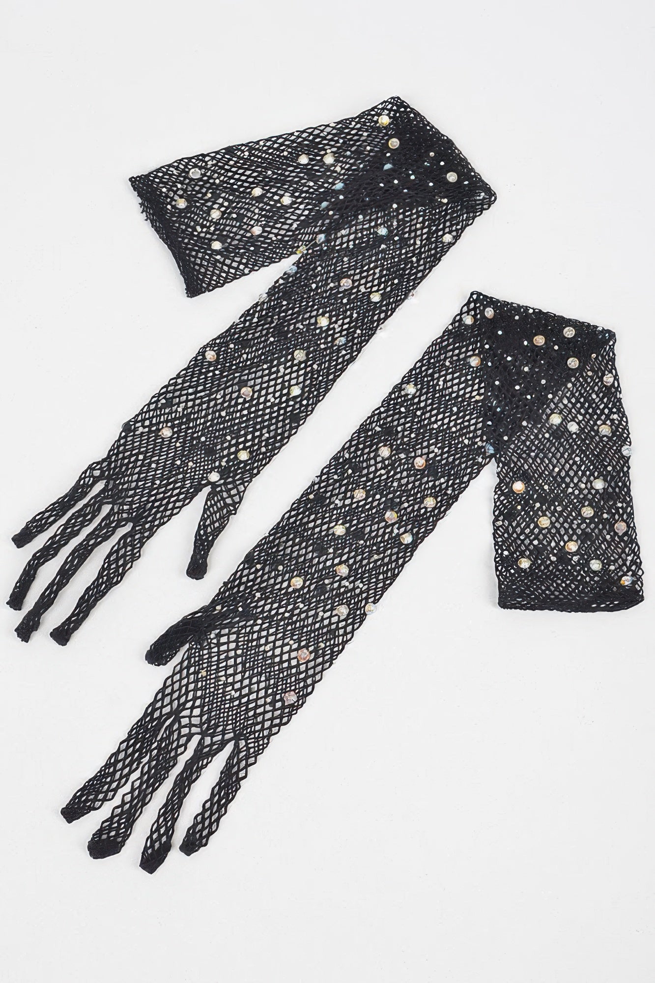 Rhinestone Mesh Long Gloves product image