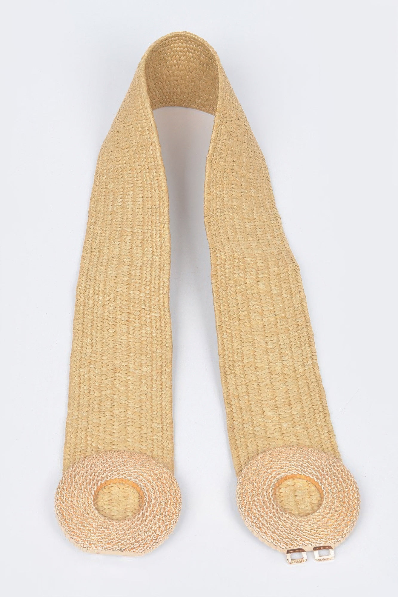 Faux Straw Elastic Two Buckles Belt product image