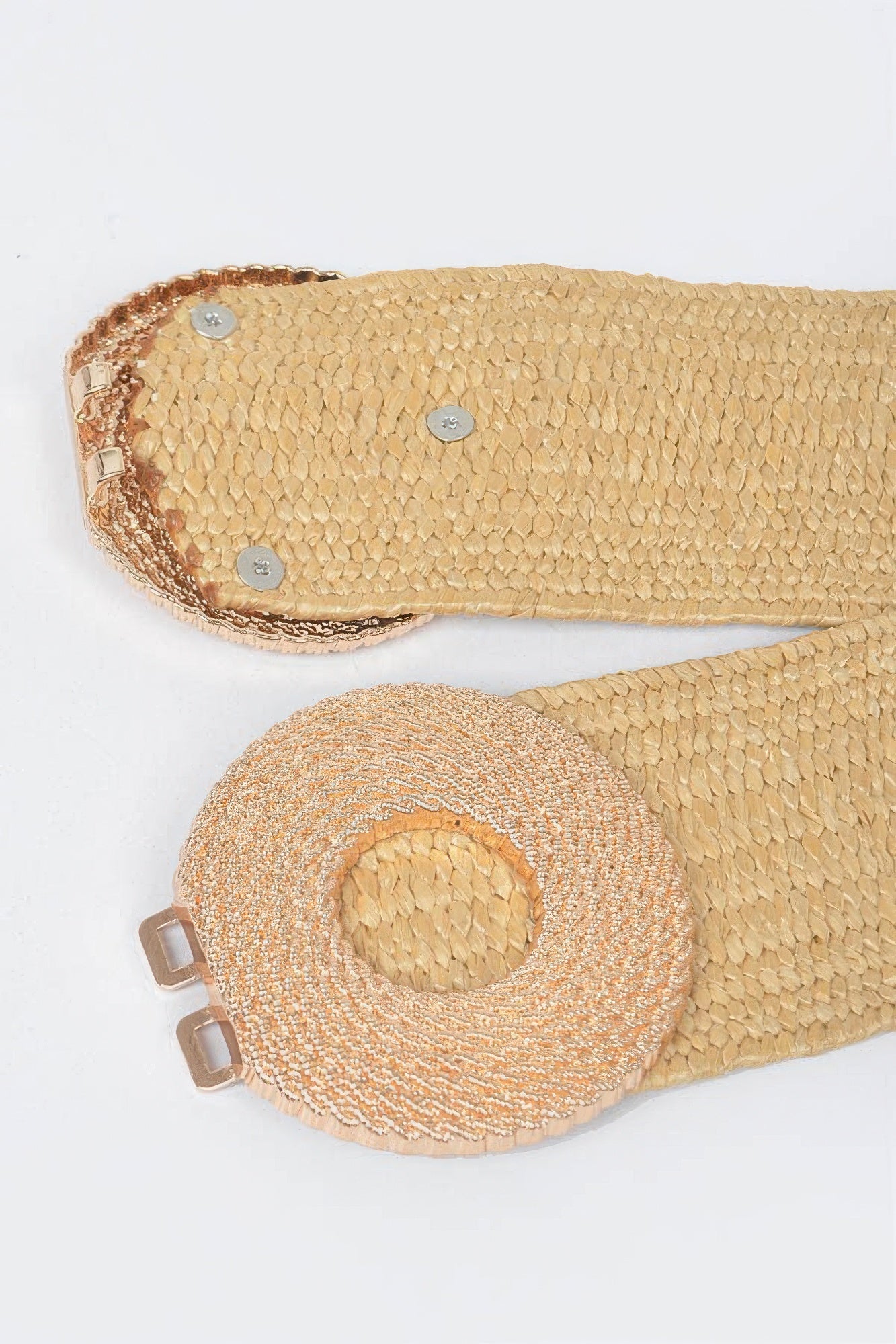 Faux Straw Elastic Two Buckles Belt product image