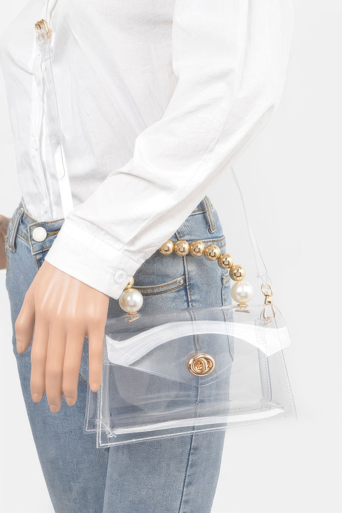 Transparent Ccb Handle Flap Clutch product image