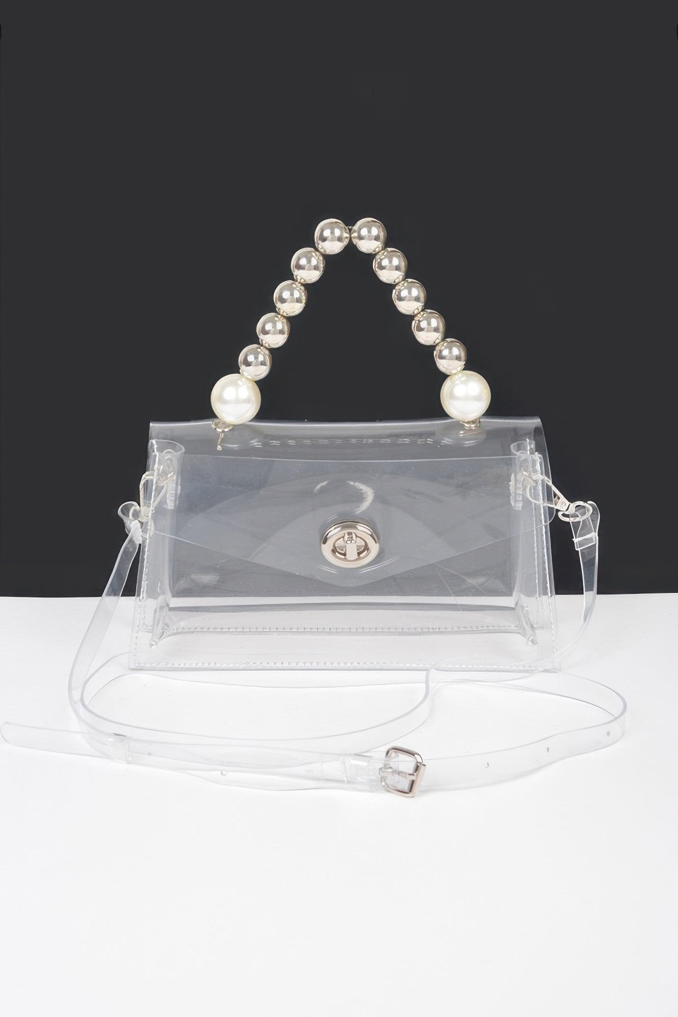 Transparent Ccb Handle Flap Clutch product image