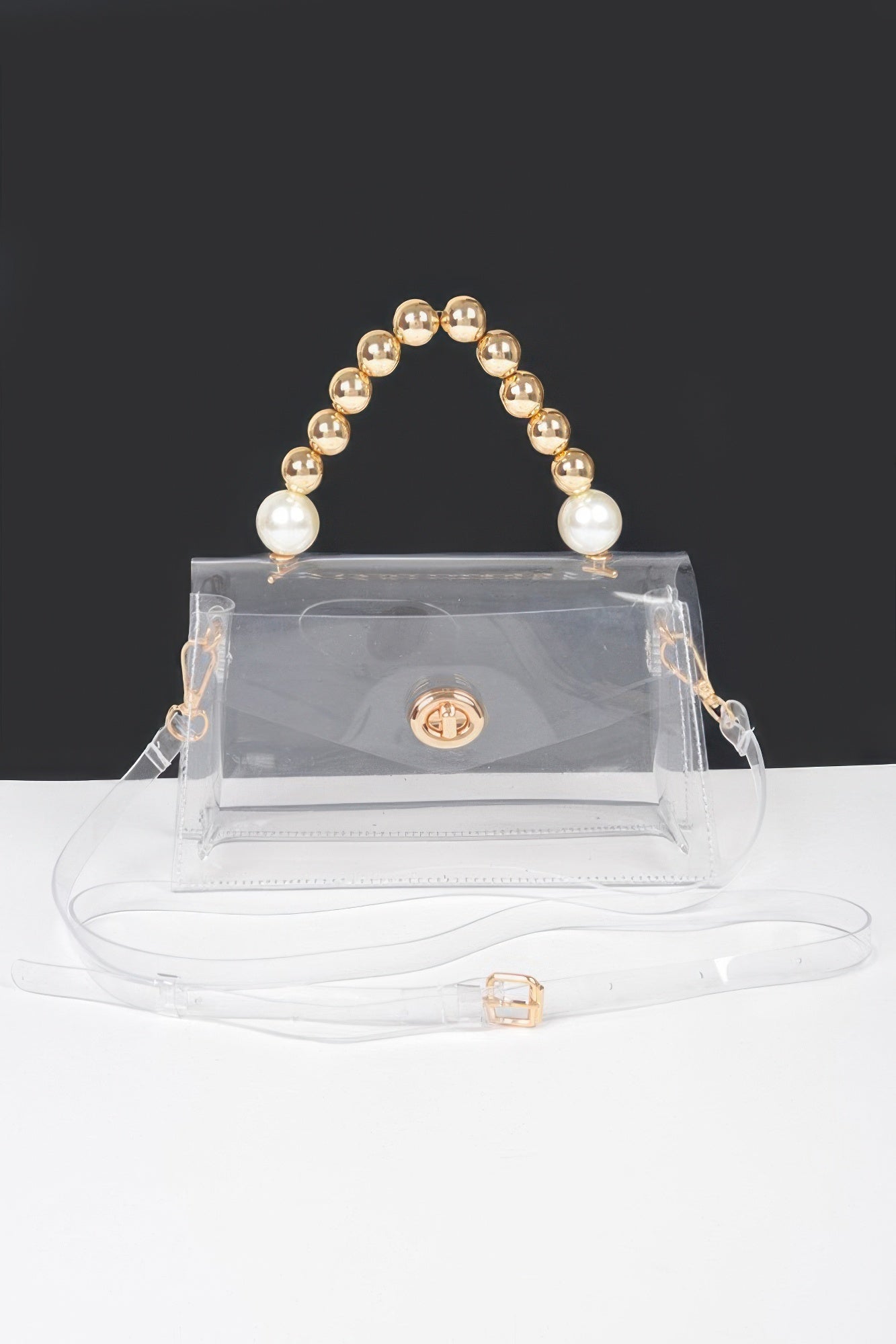Transparent Ccb Handle Flap Clutch product image