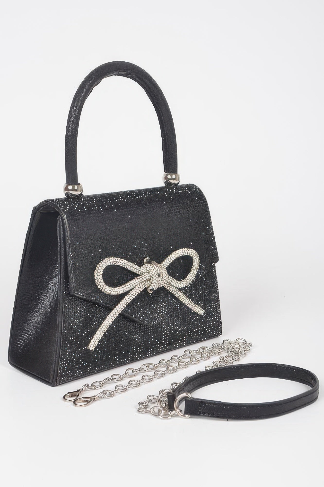 Rhinestone Ribbon Top Handle Bag product image
