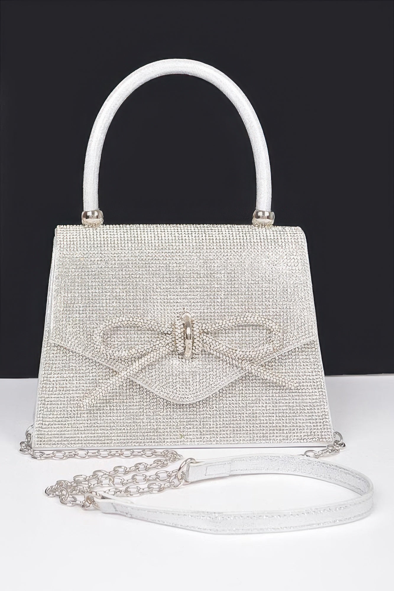 Rhinestone Ribbon Top Handle Bag product image