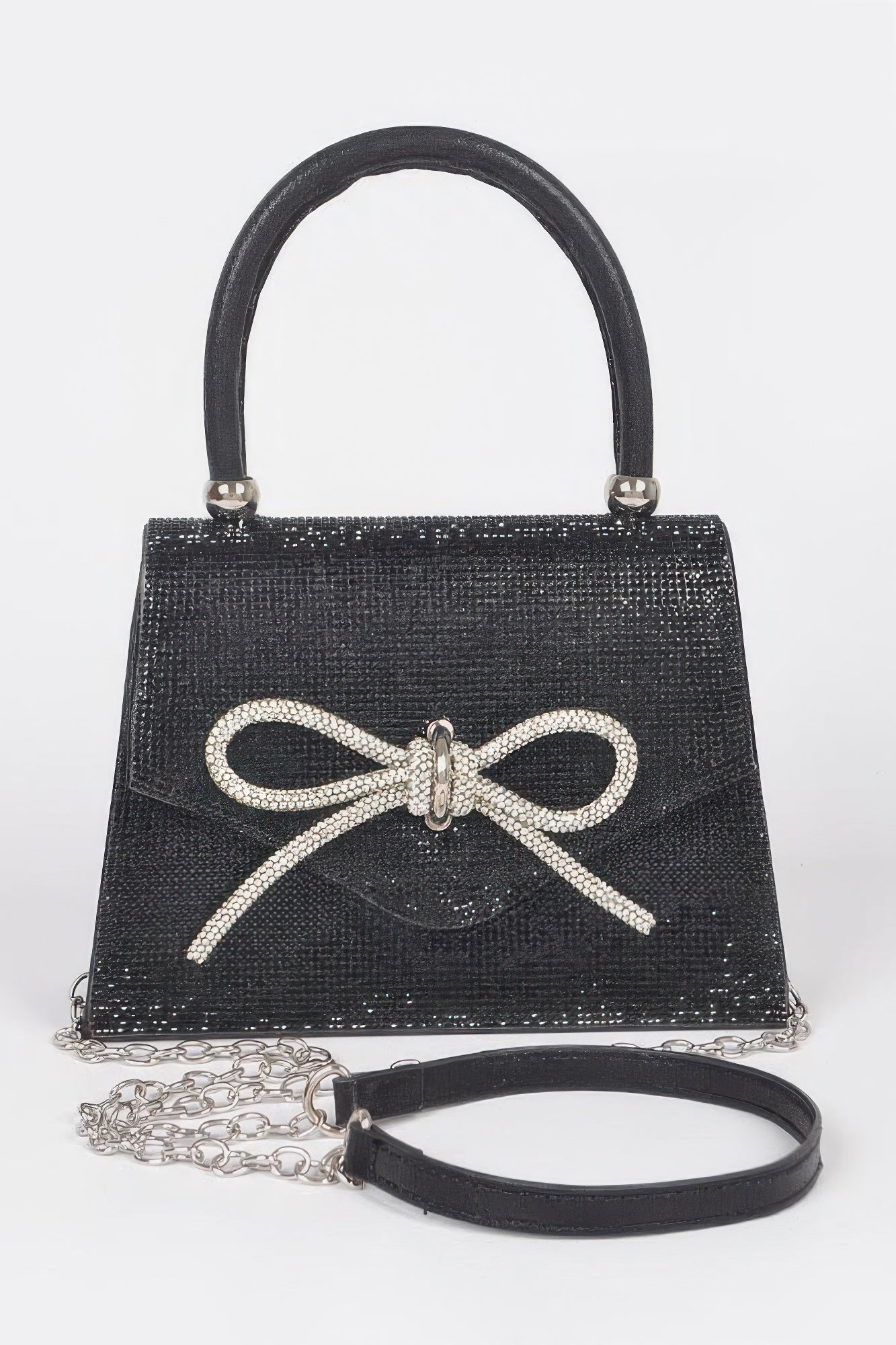 Rhinestone Ribbon Top Handle Bag product image
