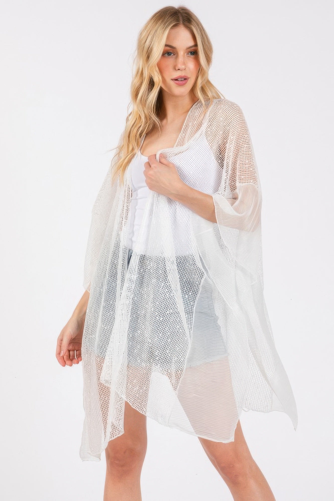 Embellished Sequin Mesh Cover Up product image