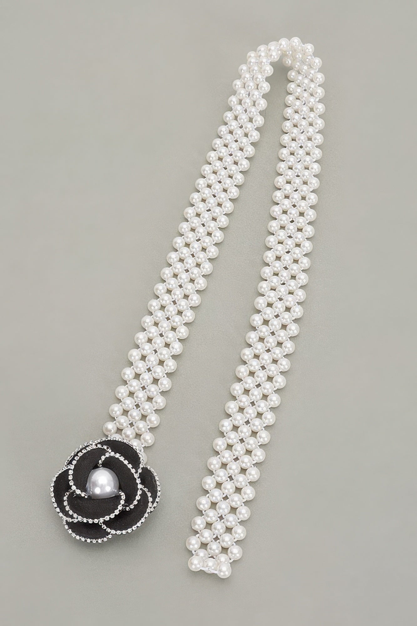 Flower Faux Pearl Elastic Belt product image