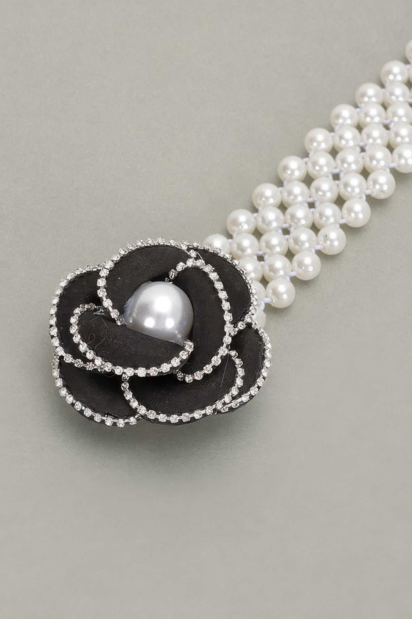 Flower Faux Pearl Elastic Belt product image