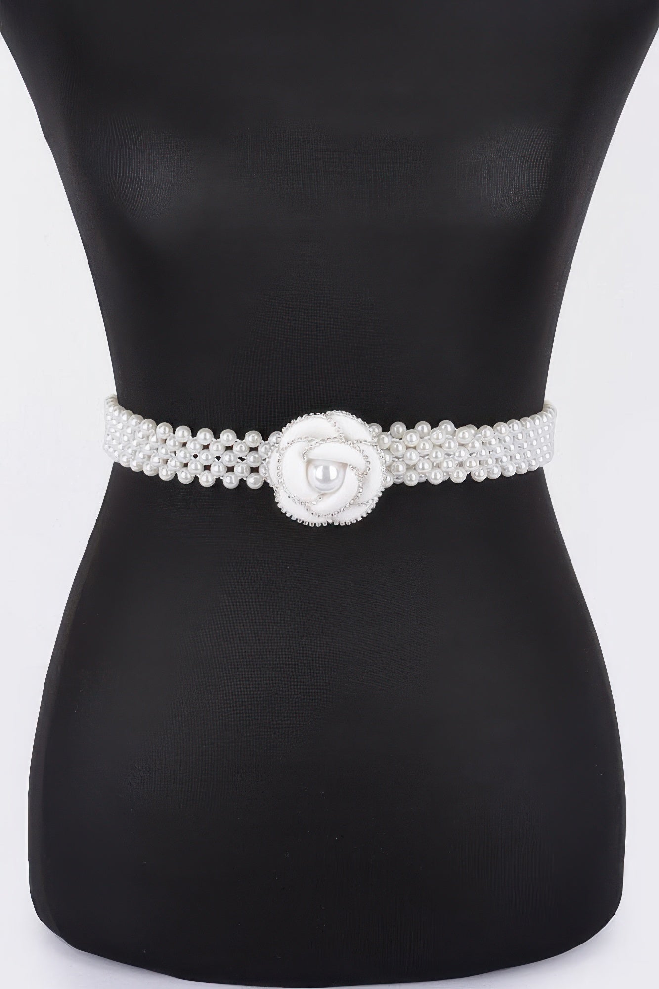 Flower Faux Pearl Elastic Belt product image