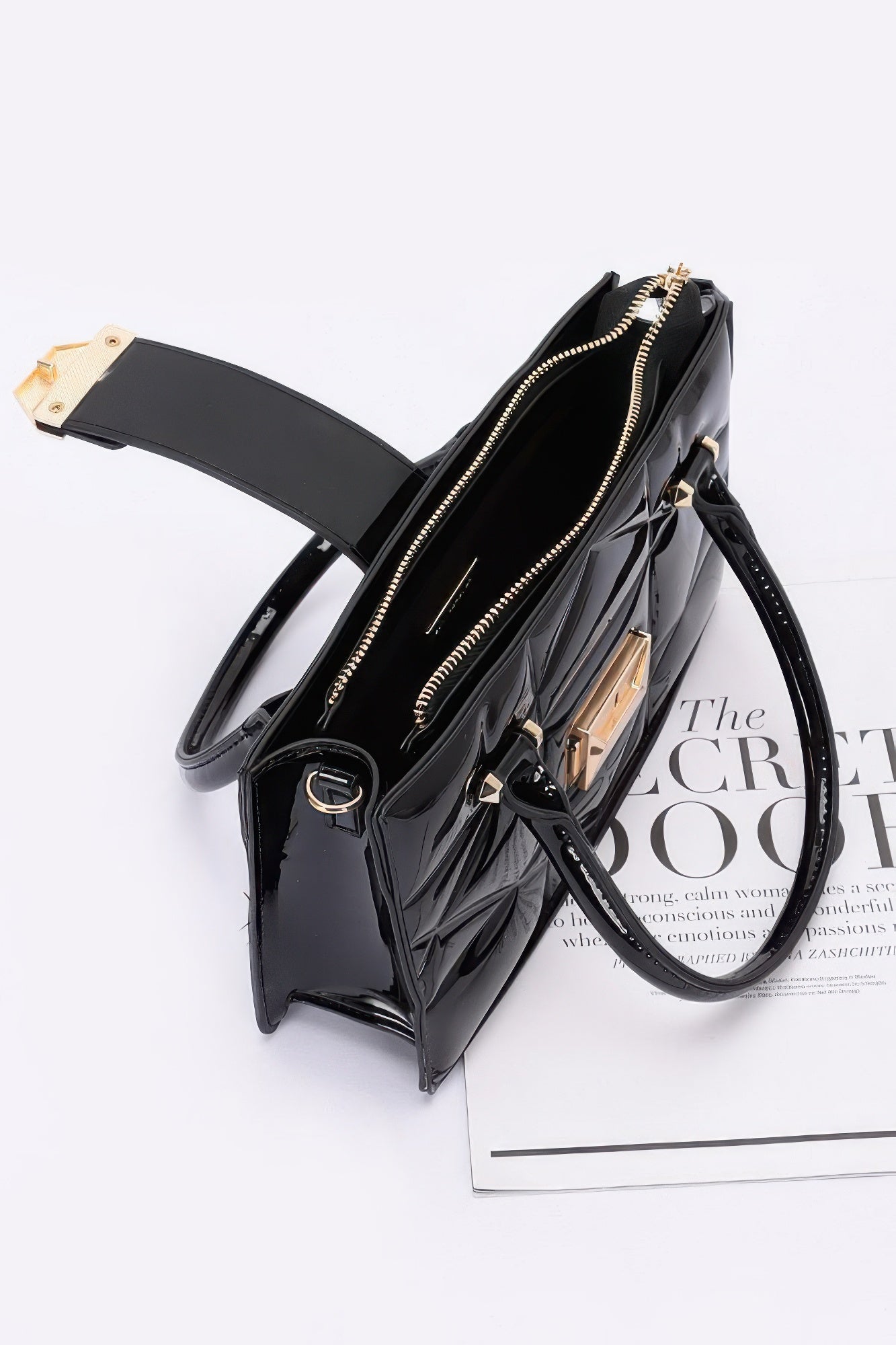 Embossed Enamel Handle Clutch product image