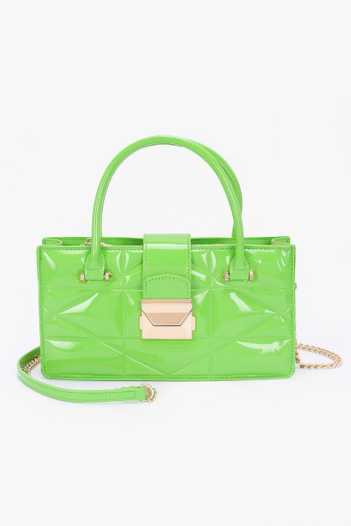 Embossed Enamel Handle Clutch product image