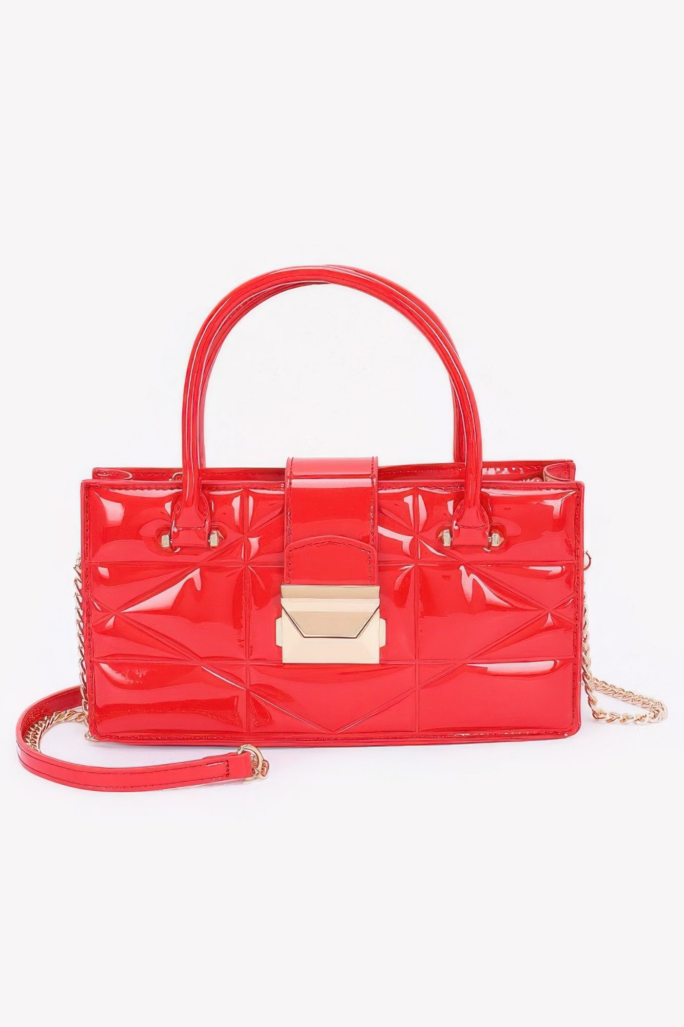 Embossed Enamel Handle Clutch product image