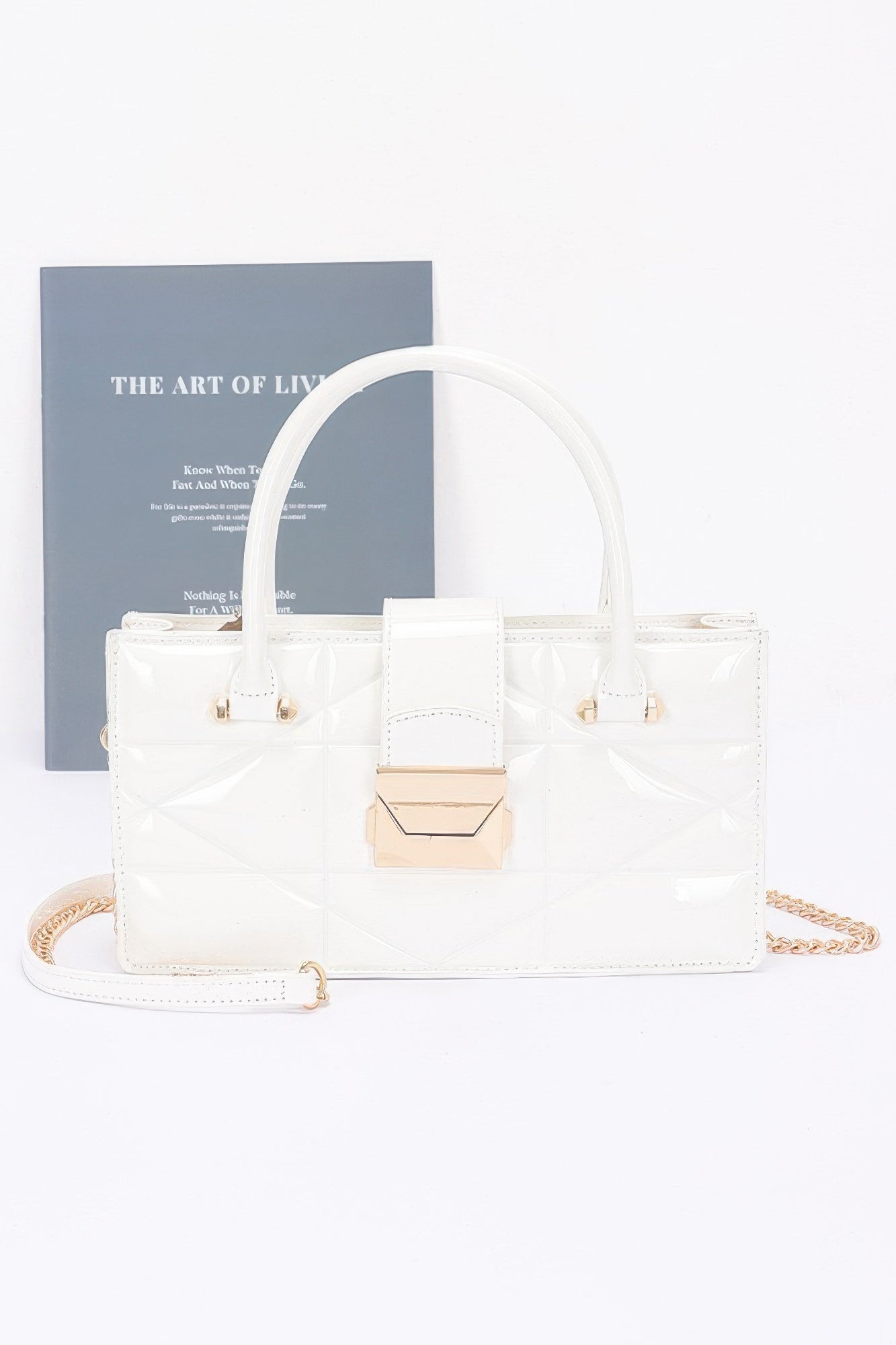 Embossed Enamel Handle Clutch product image