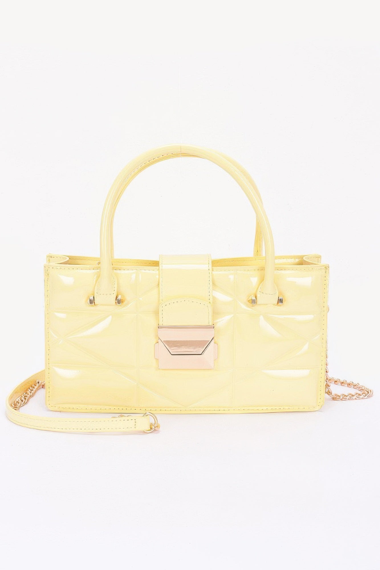 Embossed Enamel Handle Clutch product image