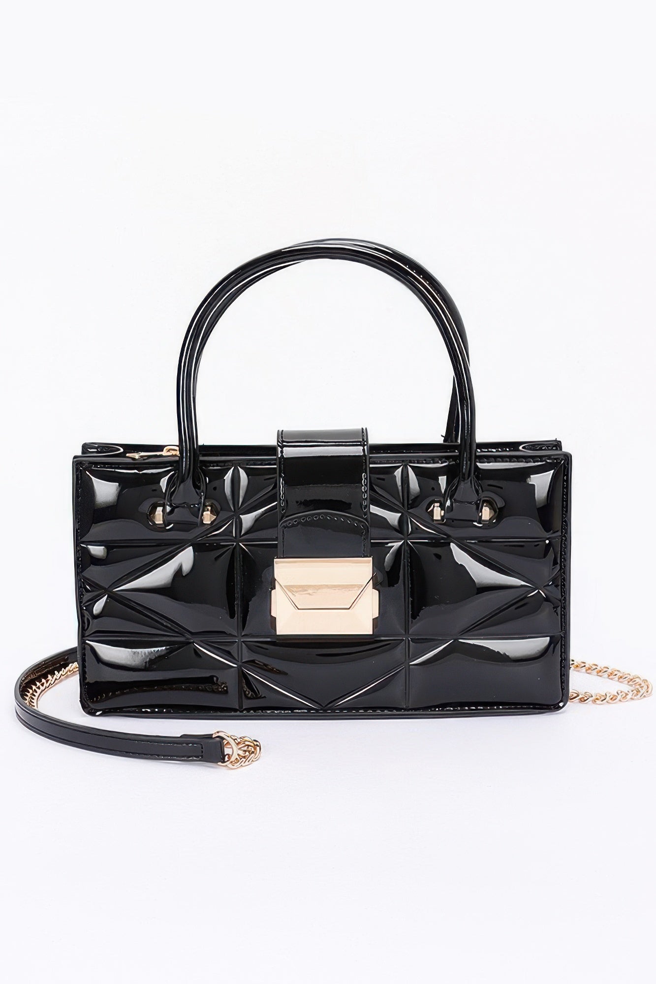 Embossed Enamel Handle Clutch product image