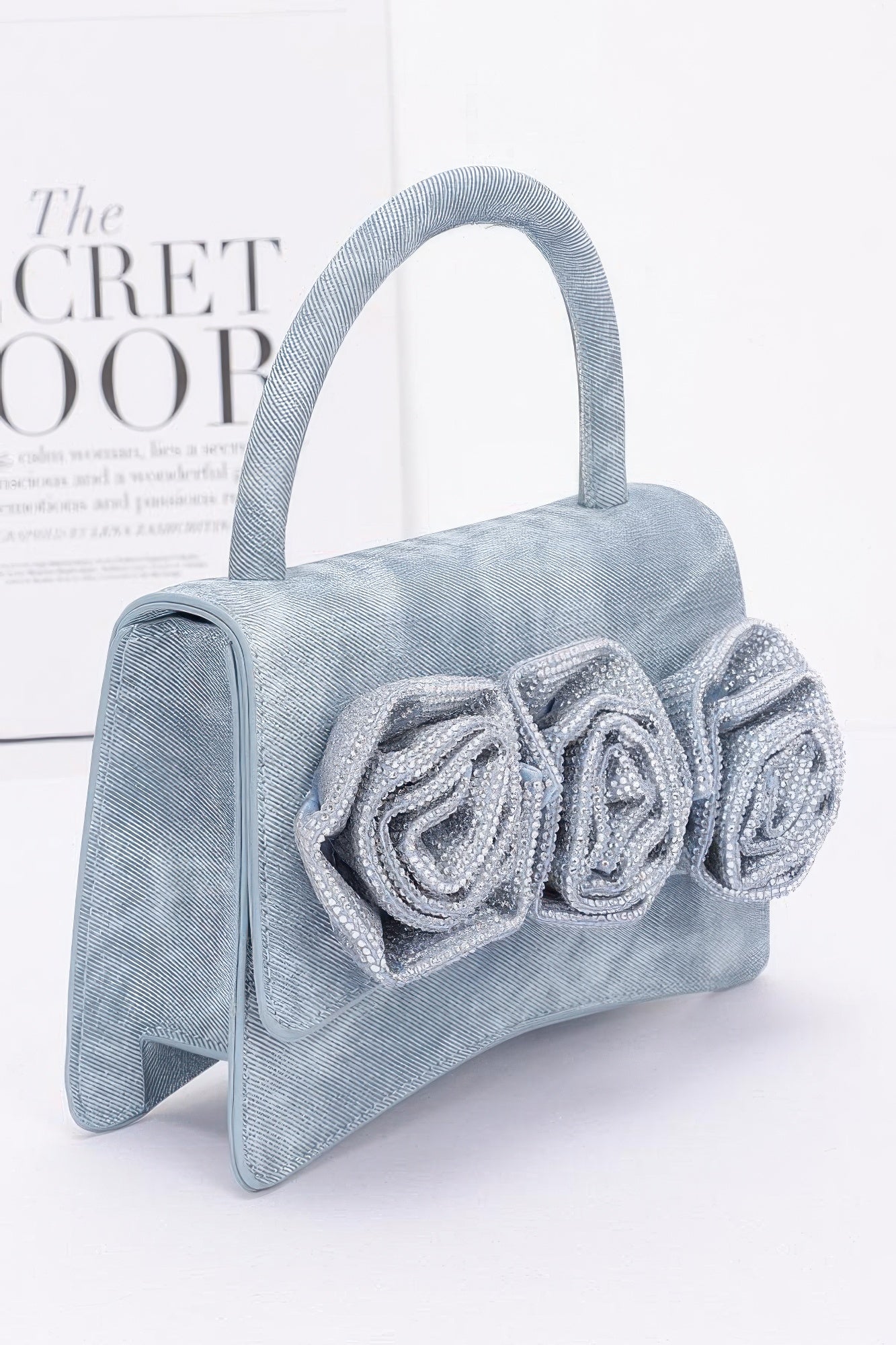 Faux Leather Rhinestone Hot Fix Flower Bag product image
