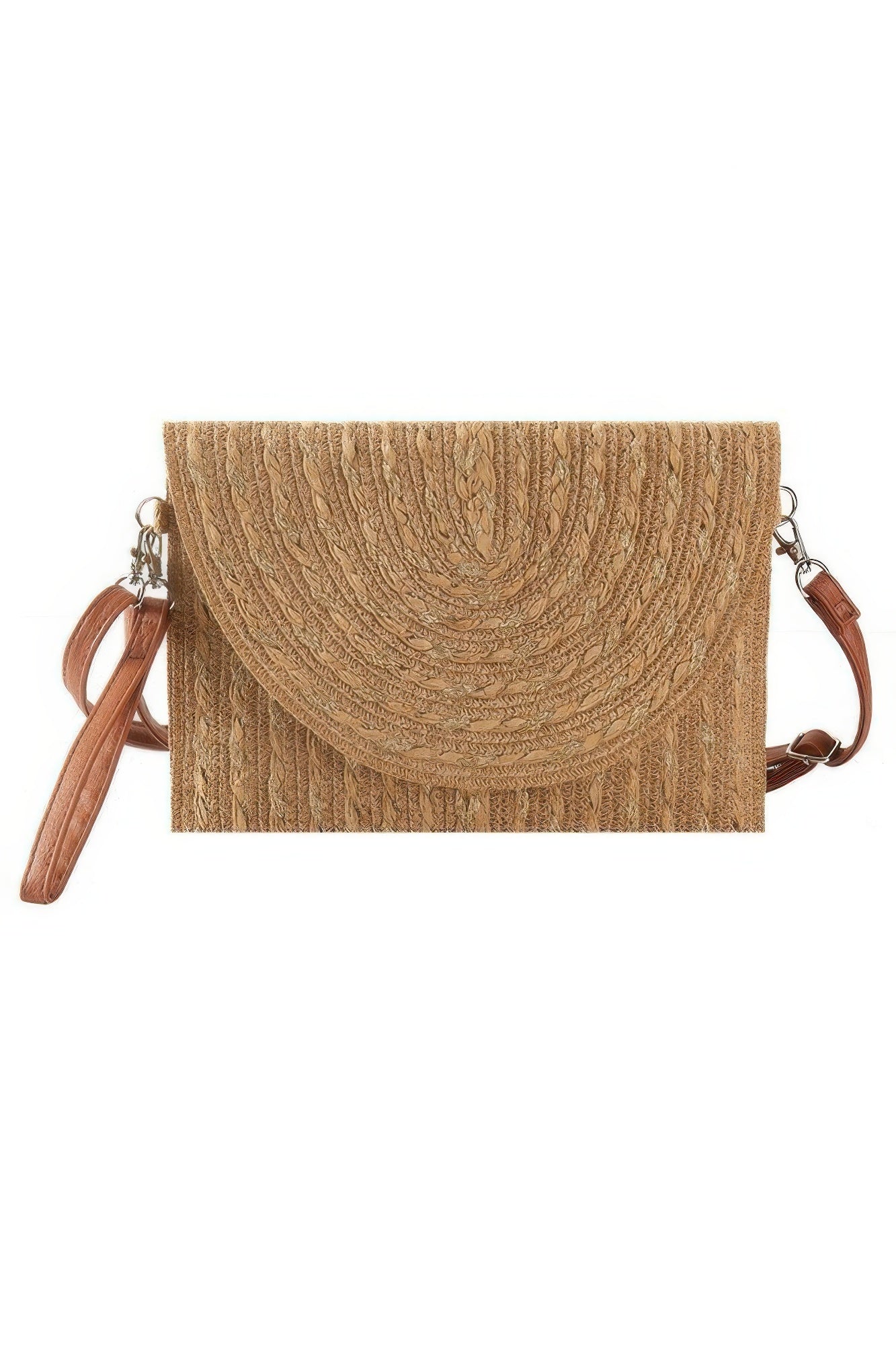 Gold Threads Mixed Color Straw Clutch Crossbodybag product image