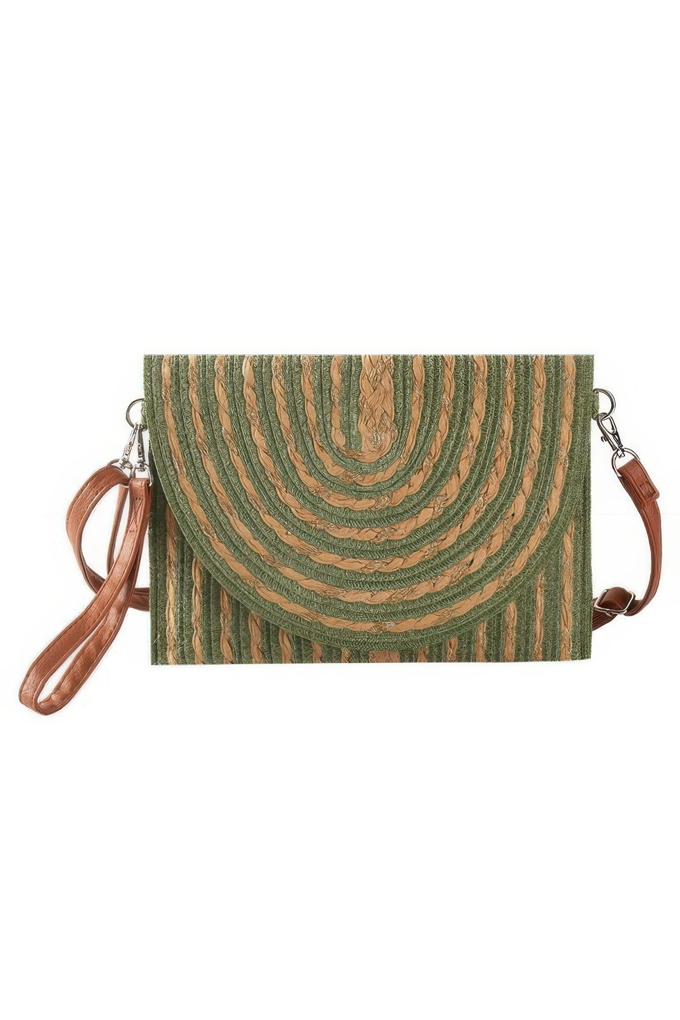 Gold Threads Mixed Color Straw Clutch Crossbodybag product image