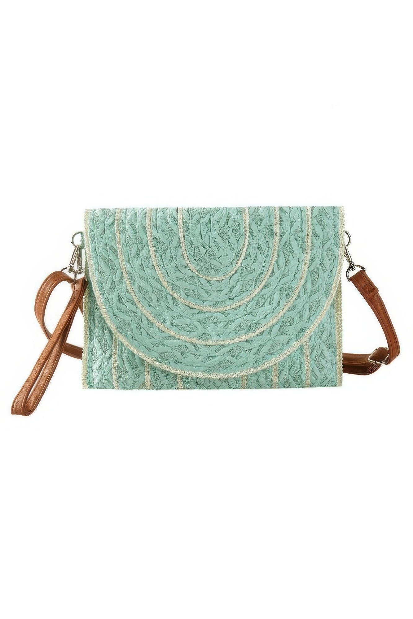 Stitch Detailed Straw Clutch & Crossbody Bag product image