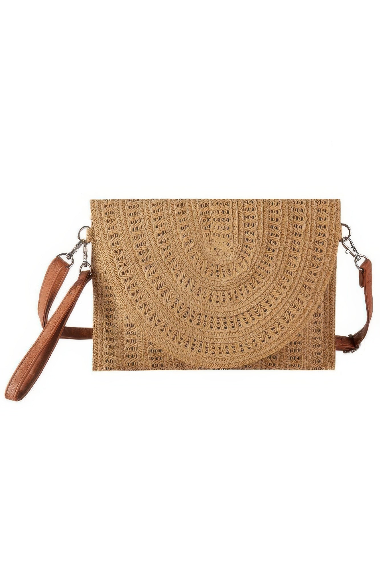 Woven Pattern Straw Clutch & Crossbody Bag product image