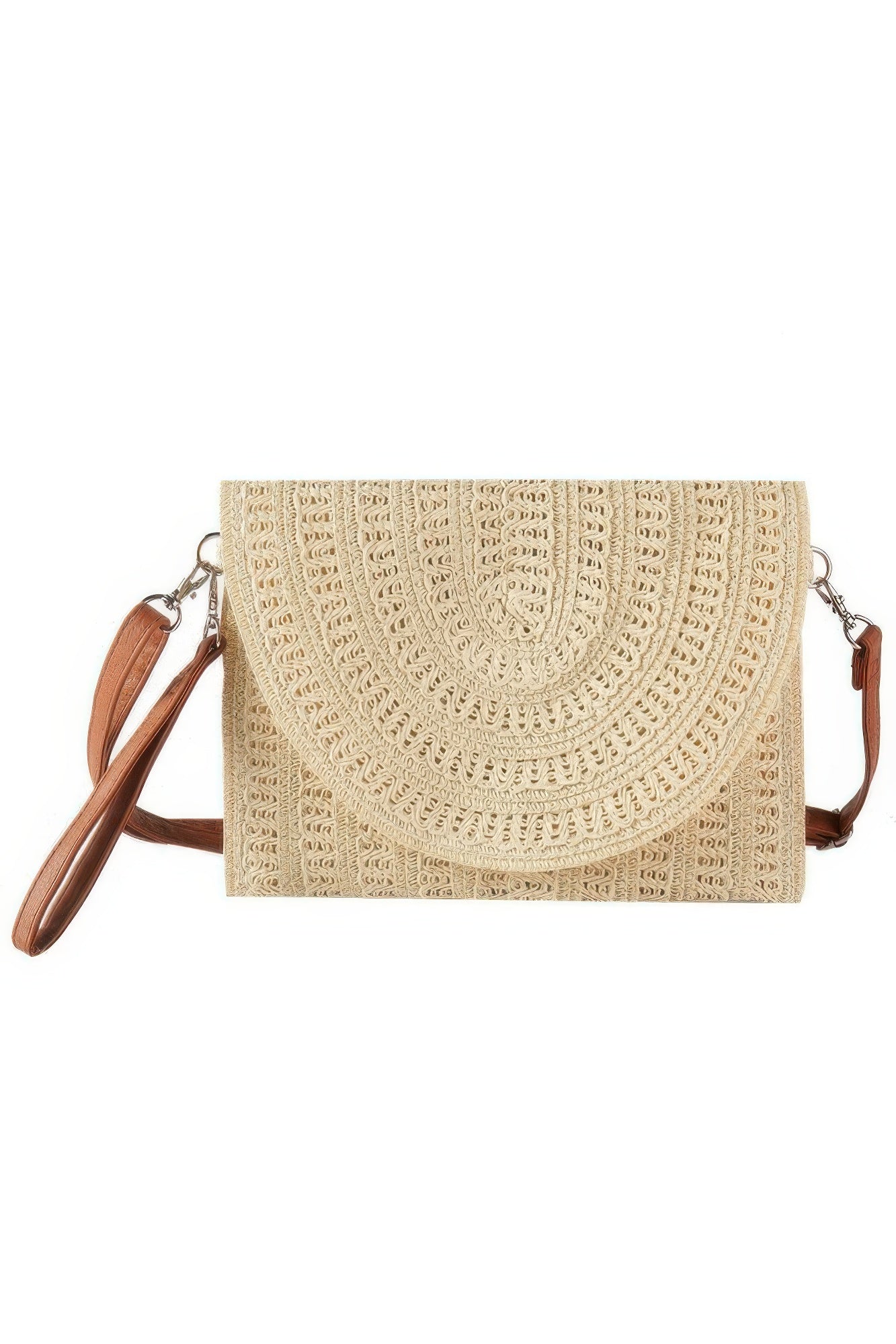 Woven Pattern Straw Clutch & Crossbody Bag product image