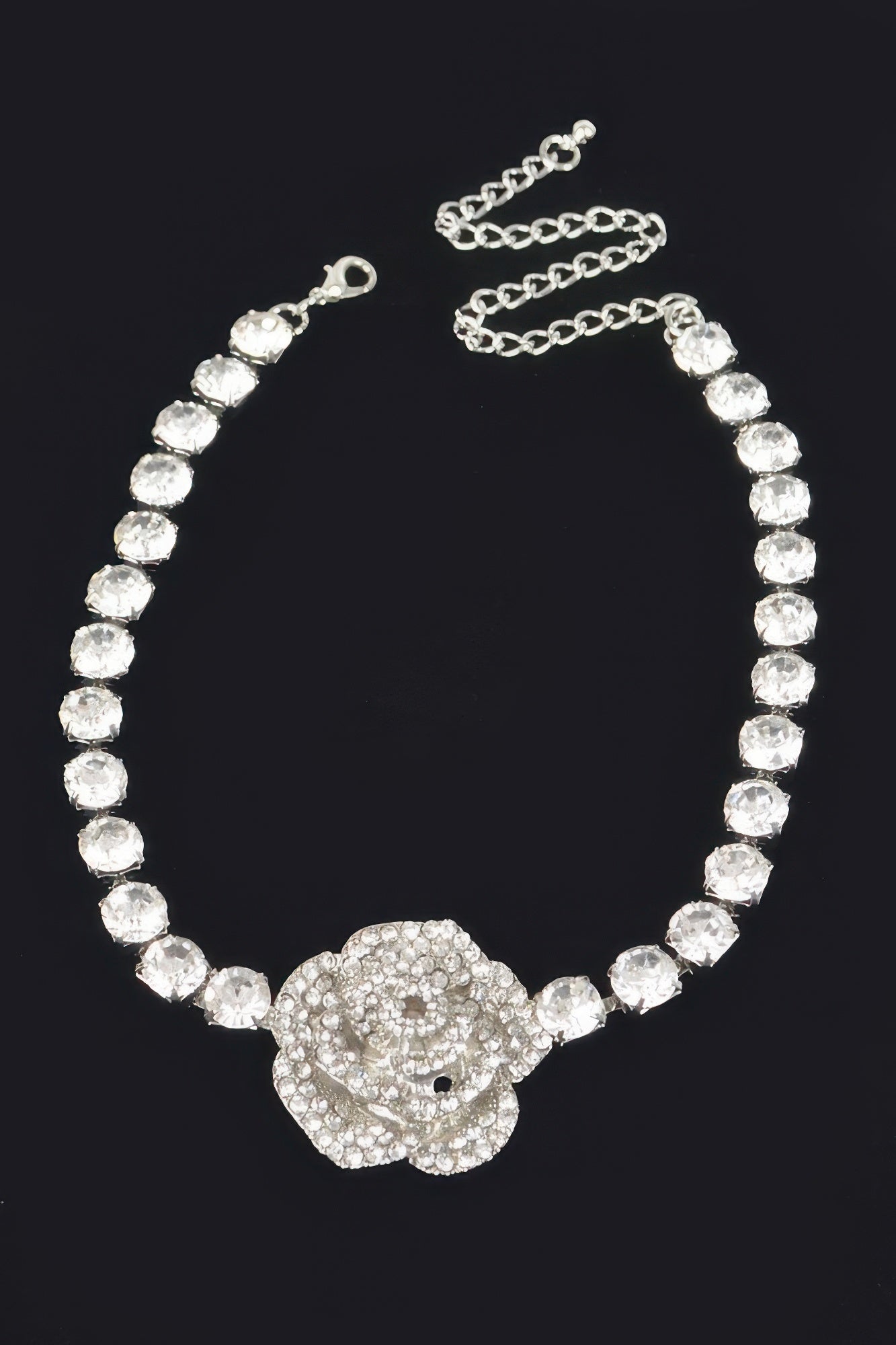 Rhinestone Flower Choker product image