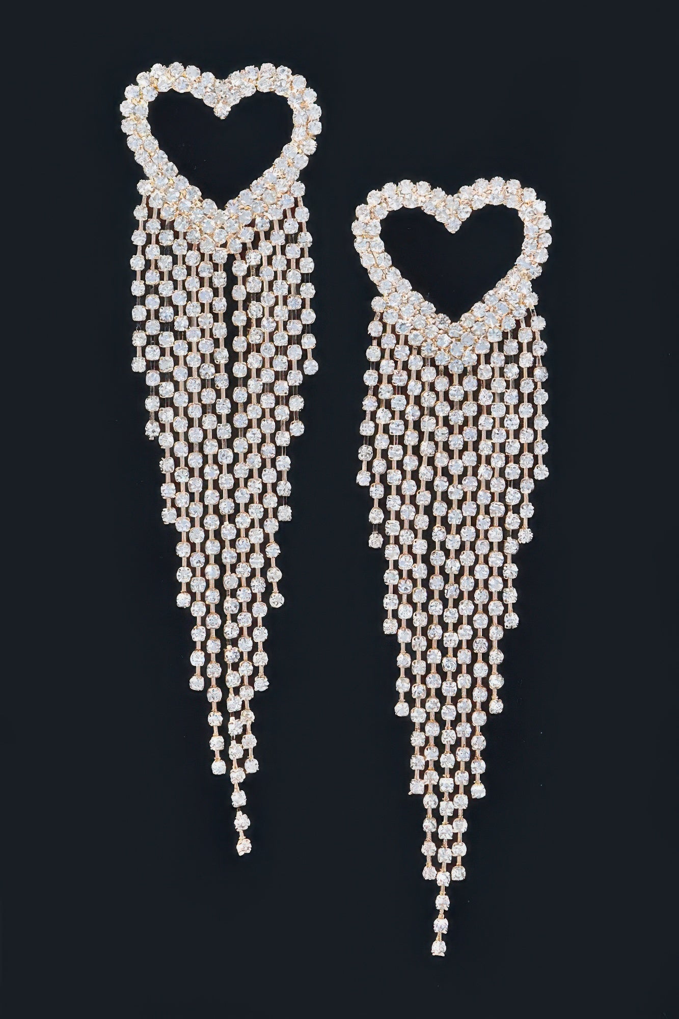 Rhinestone Heart Fringe Earring product image