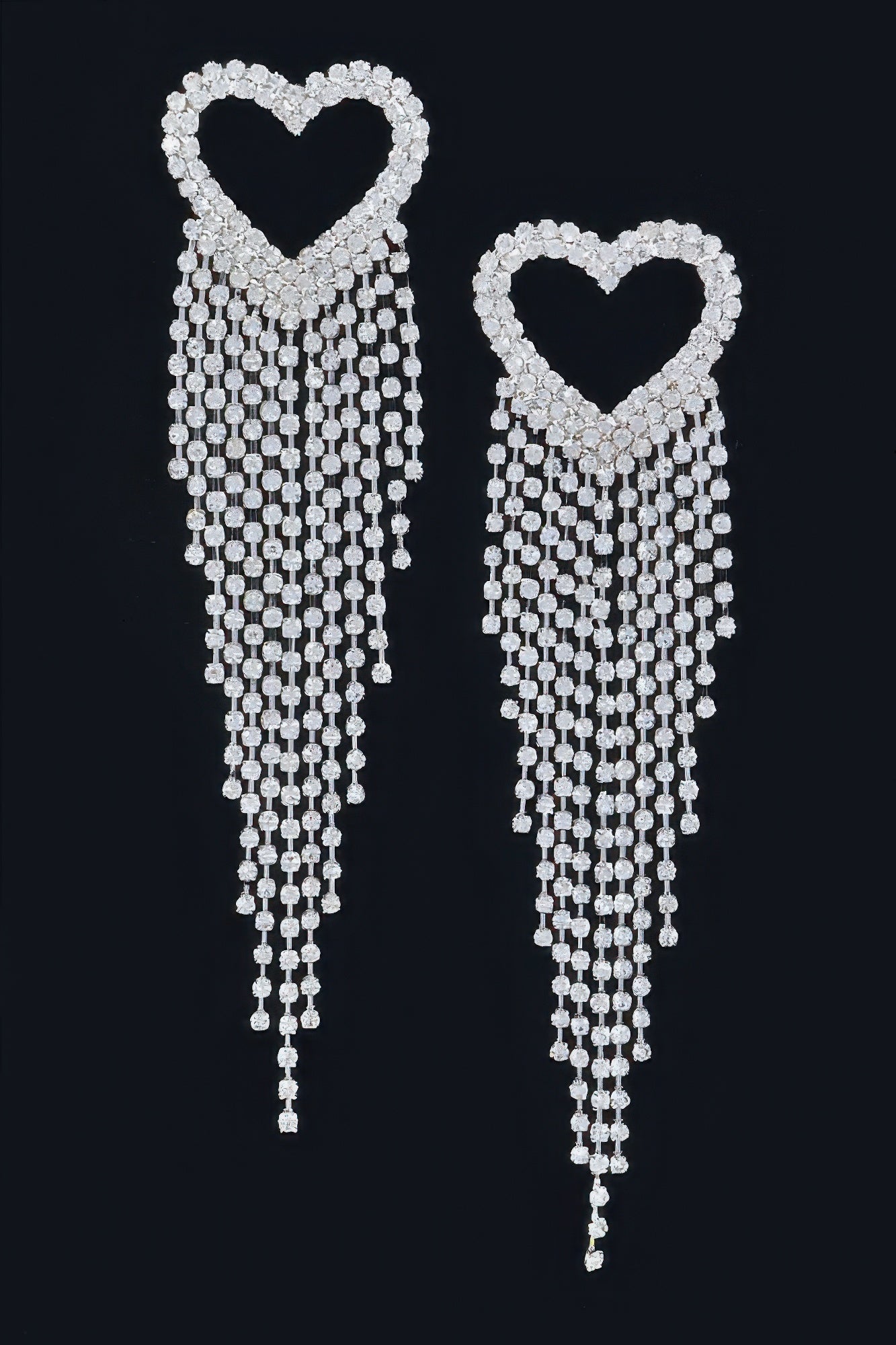 Rhinestone Heart Fringe Earring product image