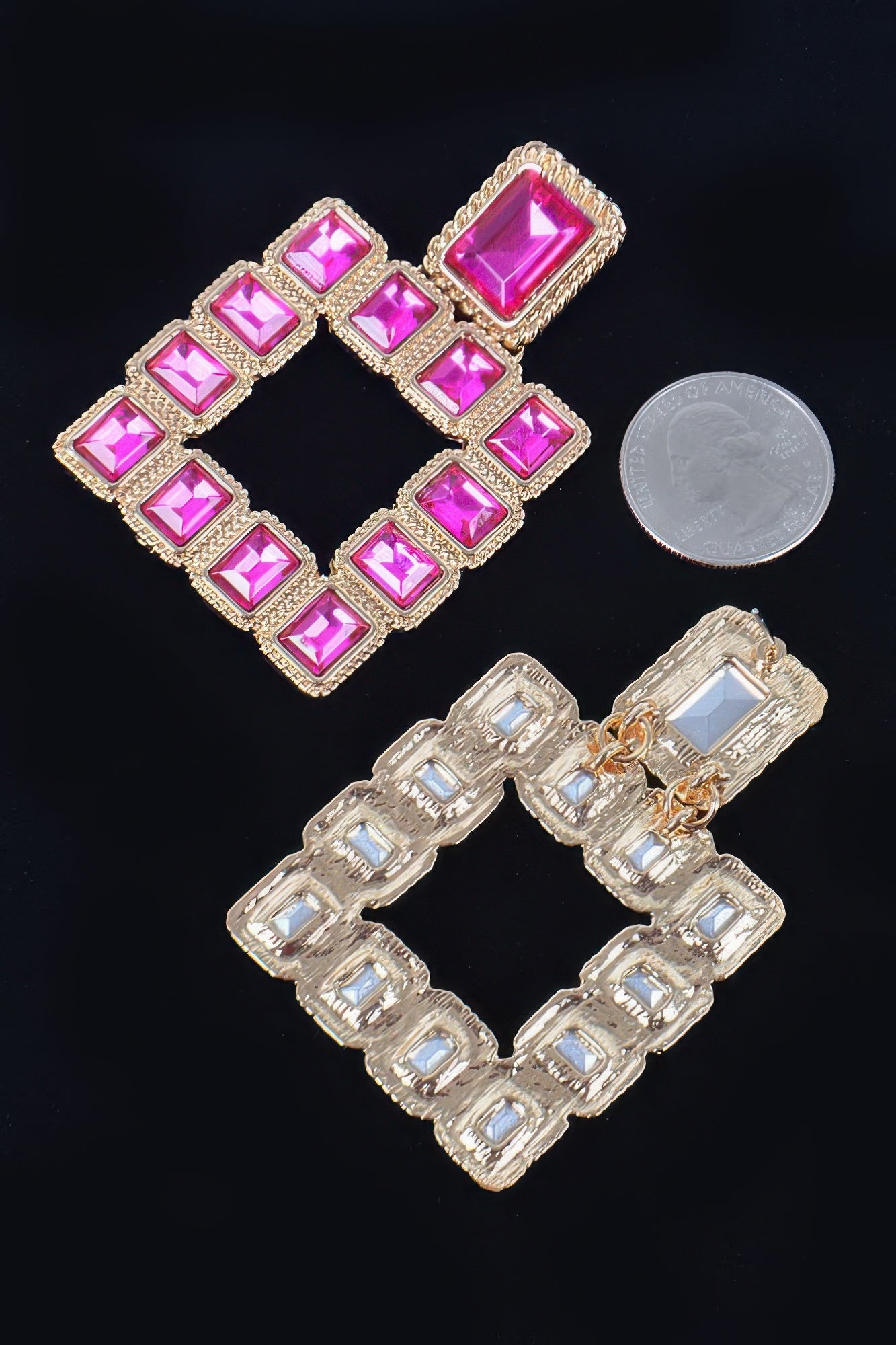 Multi Square Gemstone Earrings product image