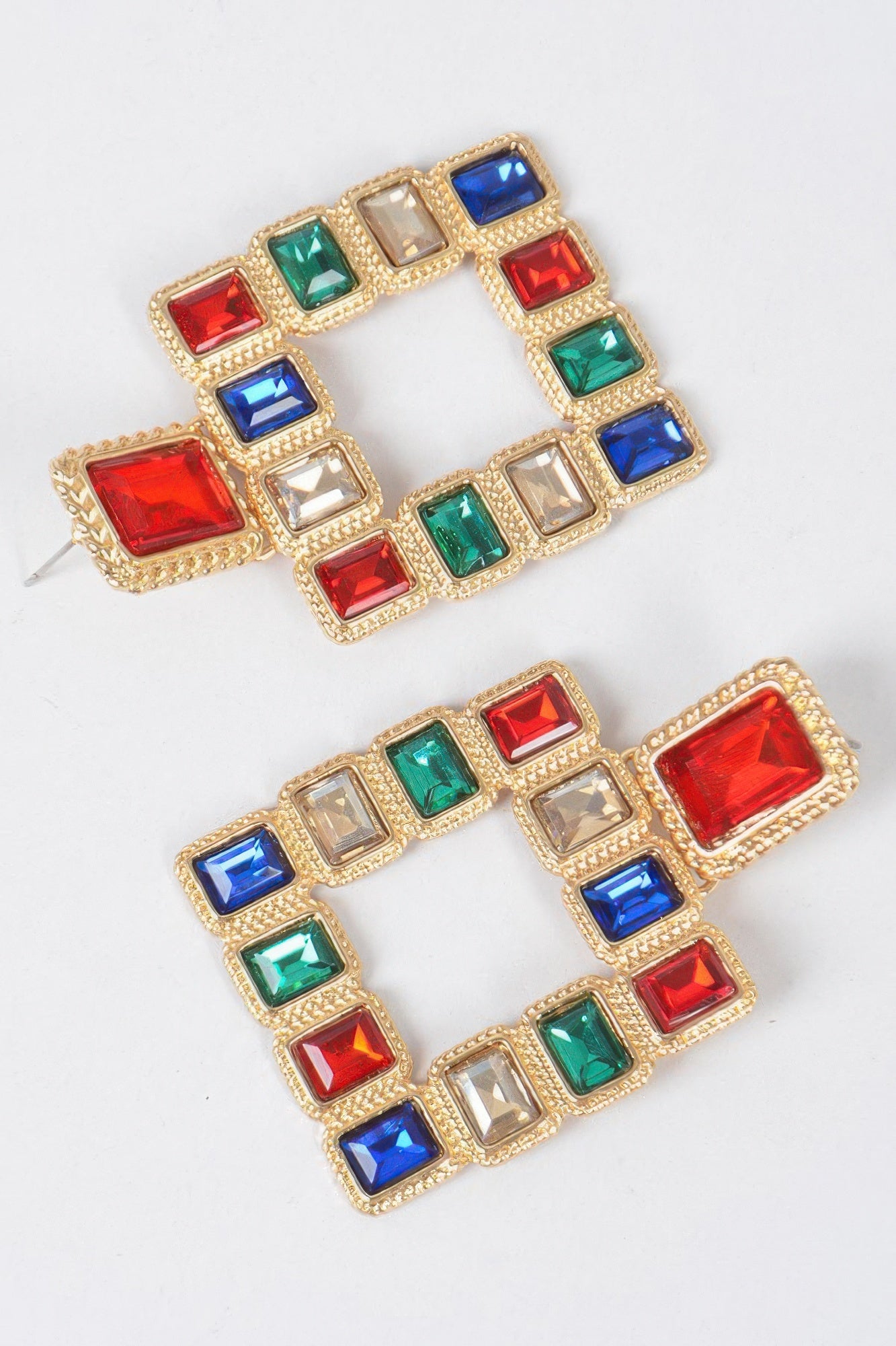 Multi Square Gemstone Earrings product image