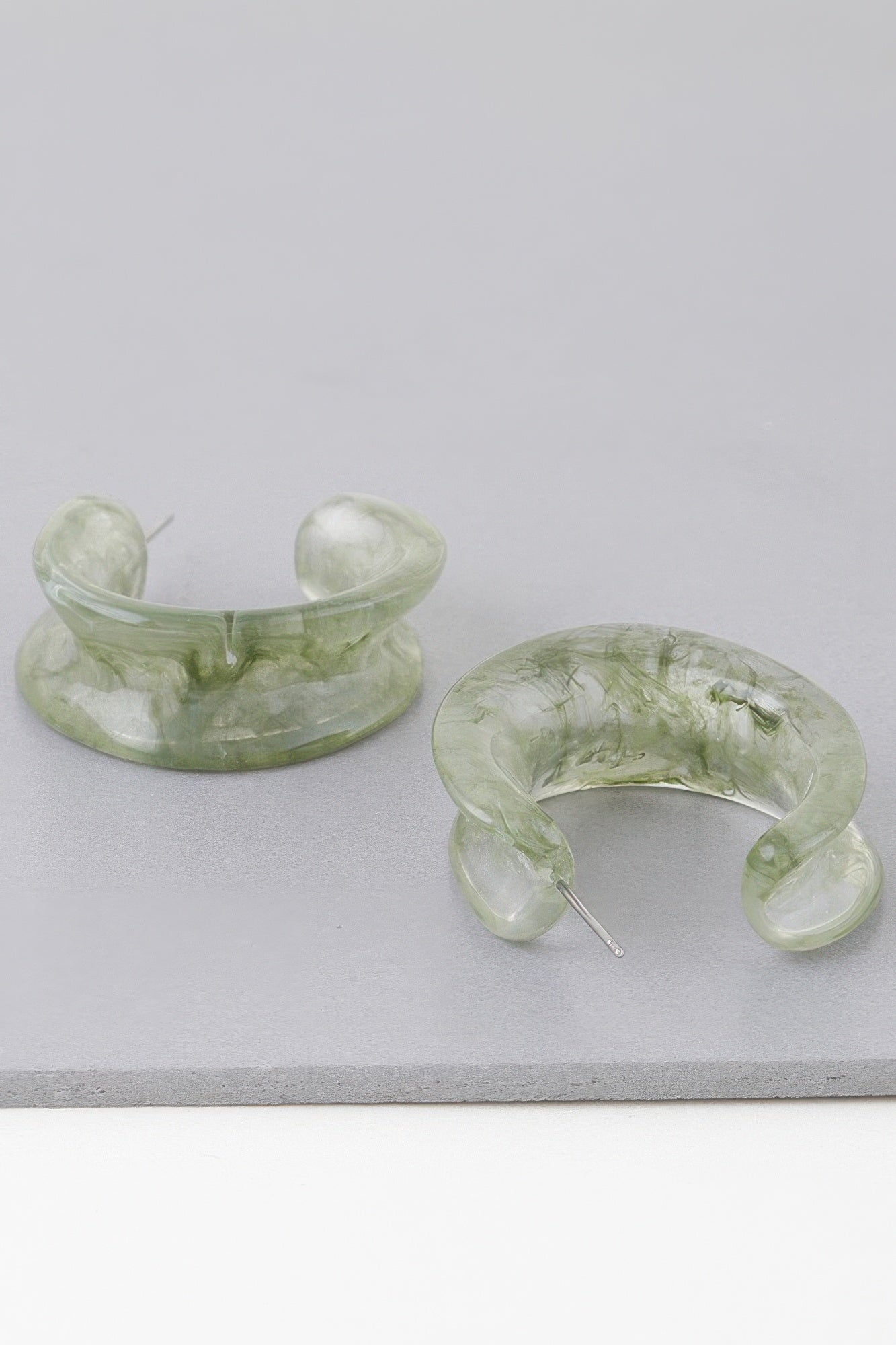 Multi Marble Stone Hoop Earrings product image