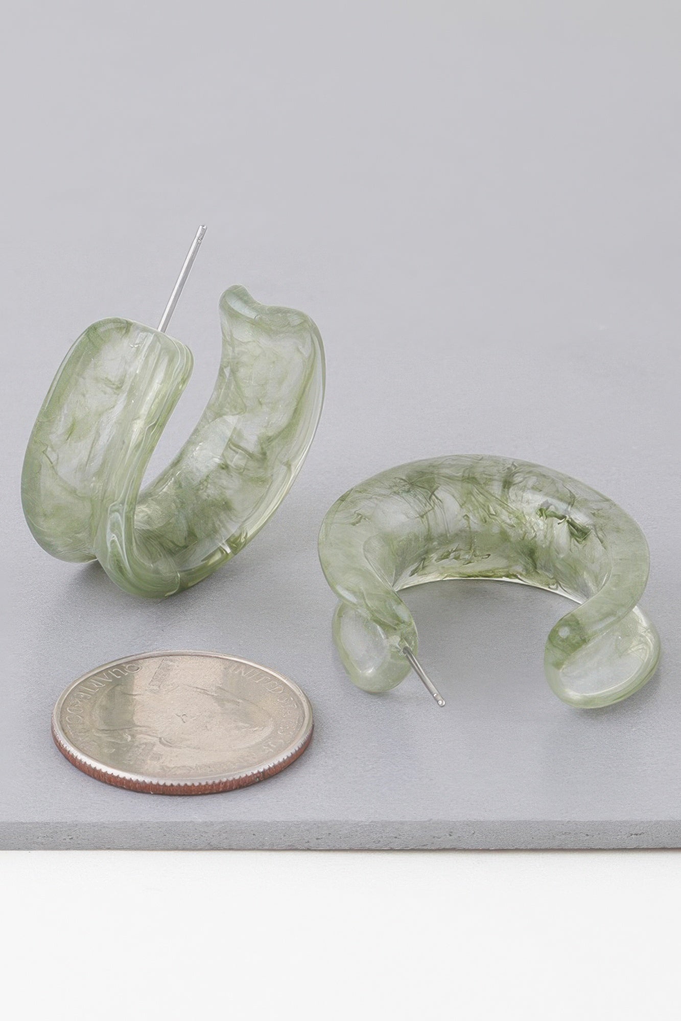 Multi Marble Stone Hoop Earrings product image