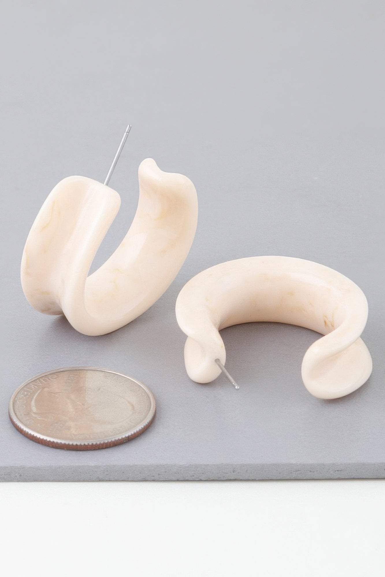 Multi Marble Stone Hoop Earrings product image