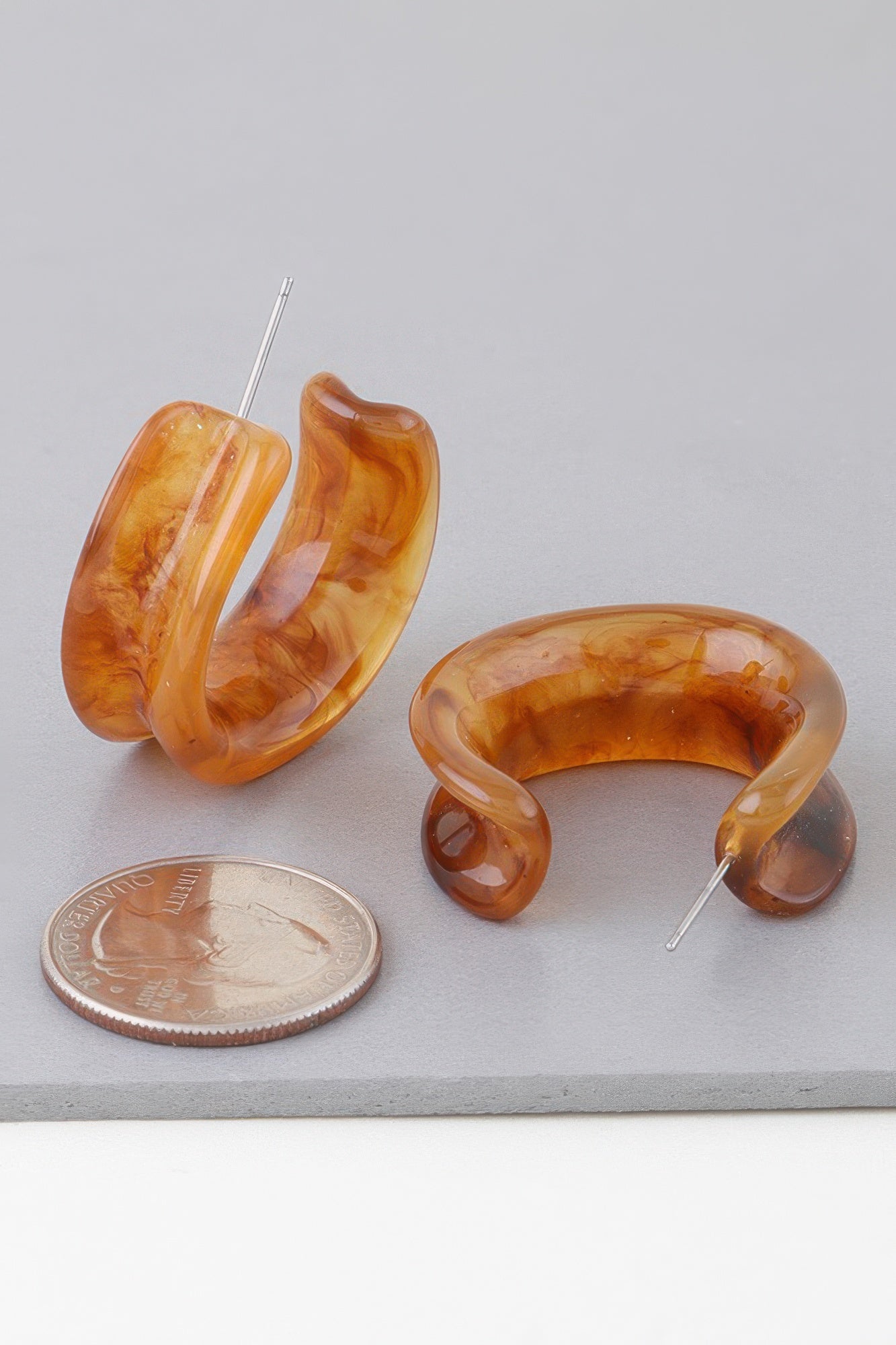 Multi Marble Stone Hoop Earrings product image