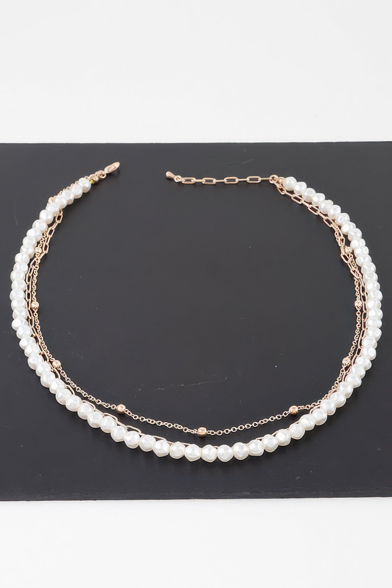 Triple Pearl Chain Necklace product image